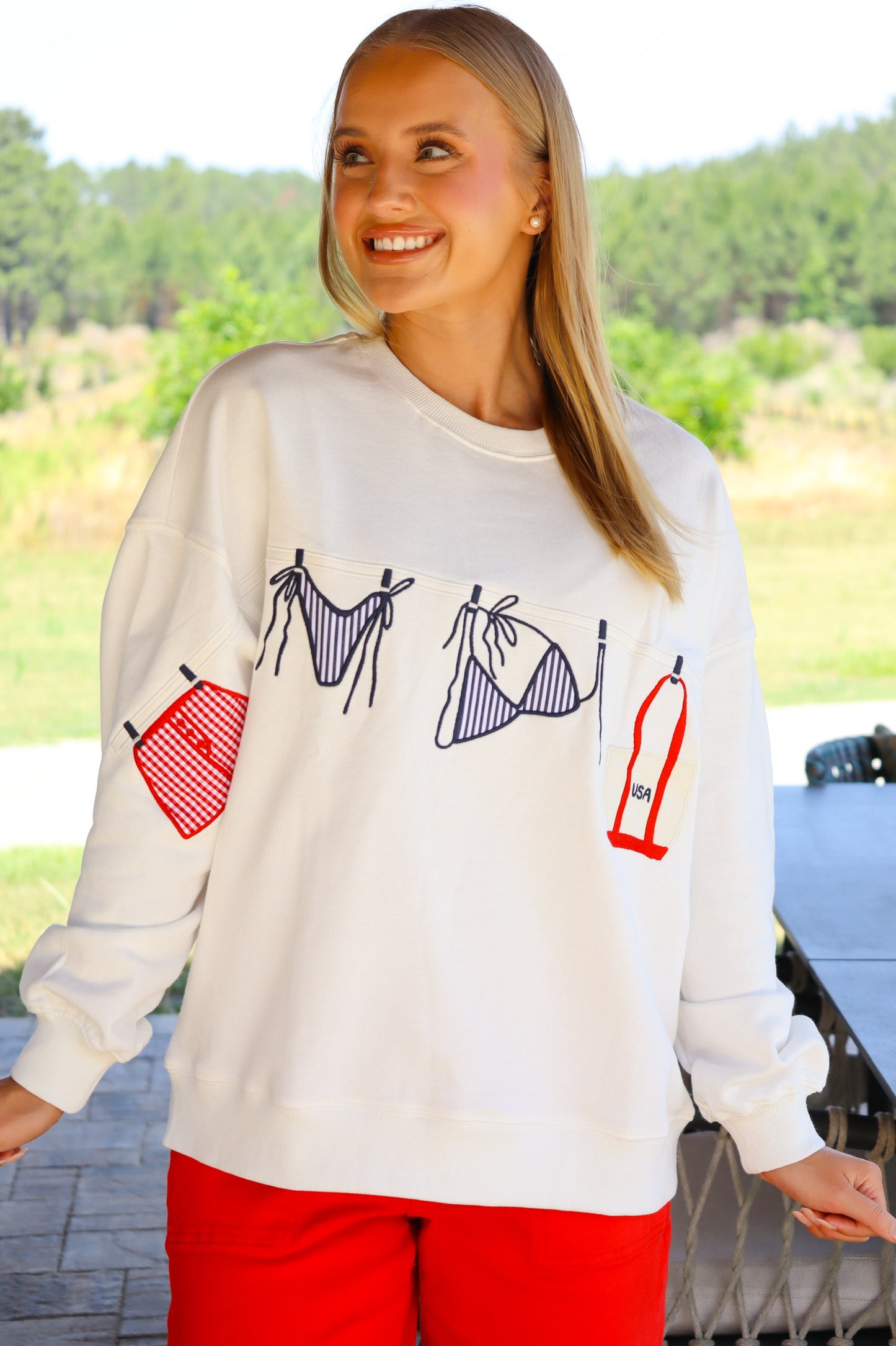 White Bikini Graphic Sweatshirt