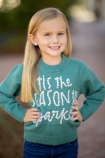 Kids Tis The Season To Sparkle Crystal Sweater