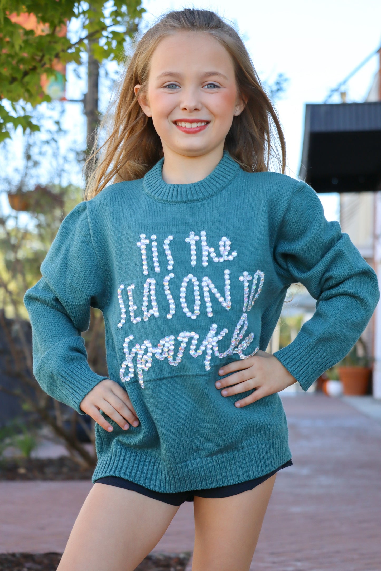 Kids Tis The Season To Sparkle Crystal Sweater