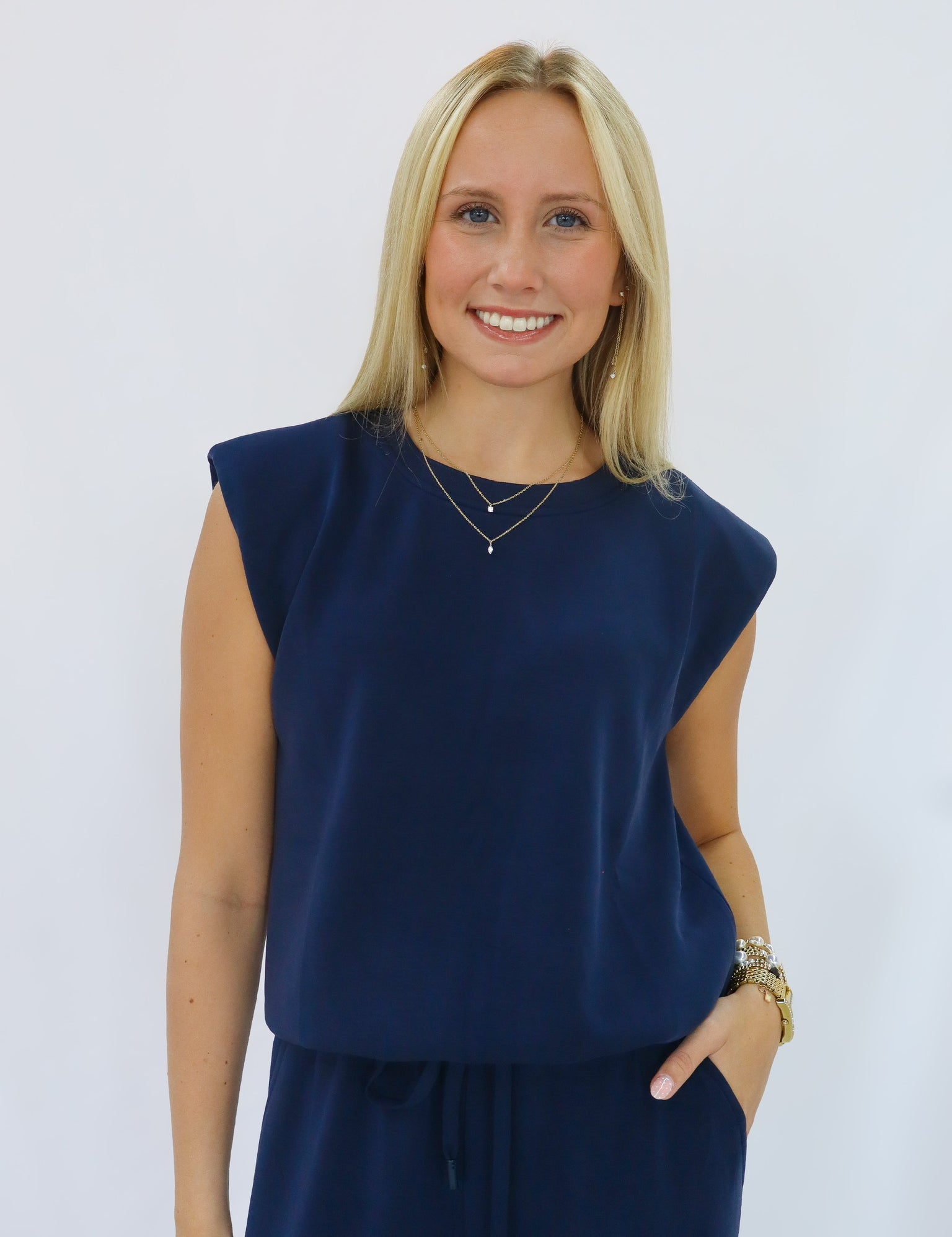 True Navy Air Soft Muscle Top