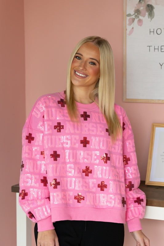 Pink QOS Nurse Sweatshirt