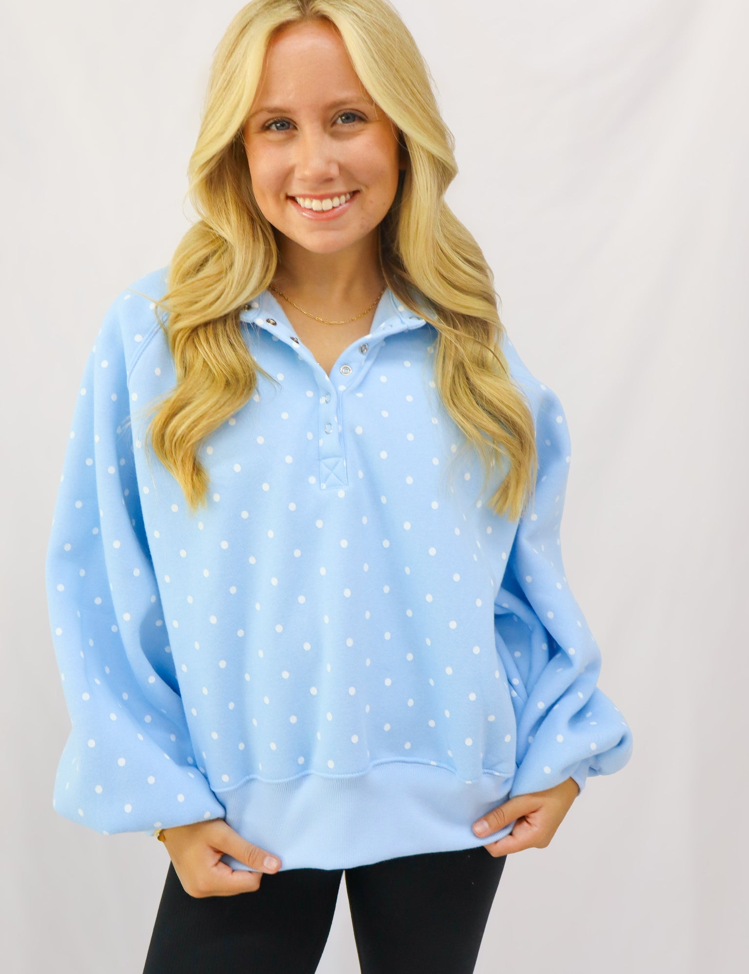 Polka Dot Piper Snap Button Sweater