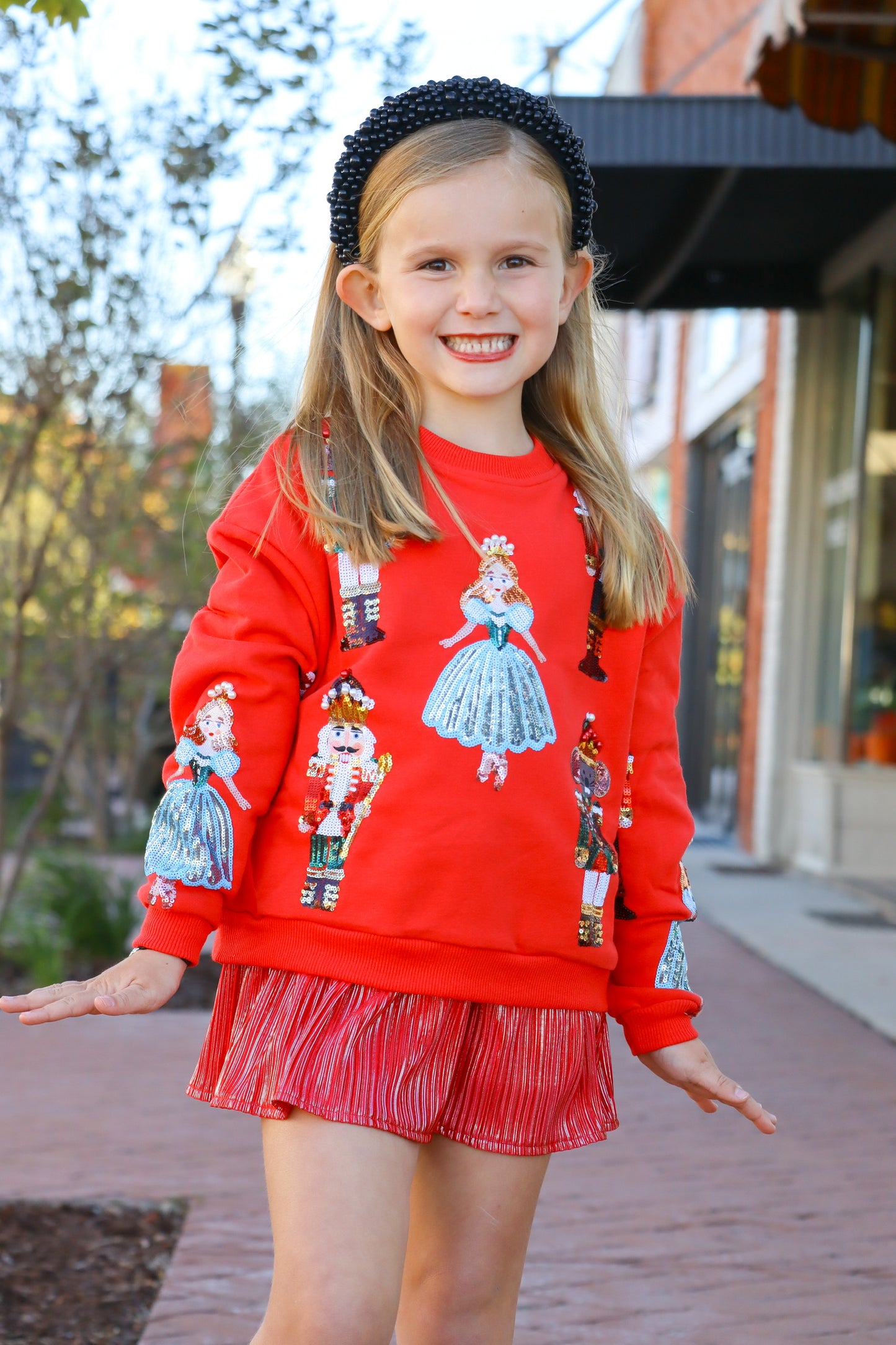 QOS KIDS Red Nutcracker Ballet Sweatshirt