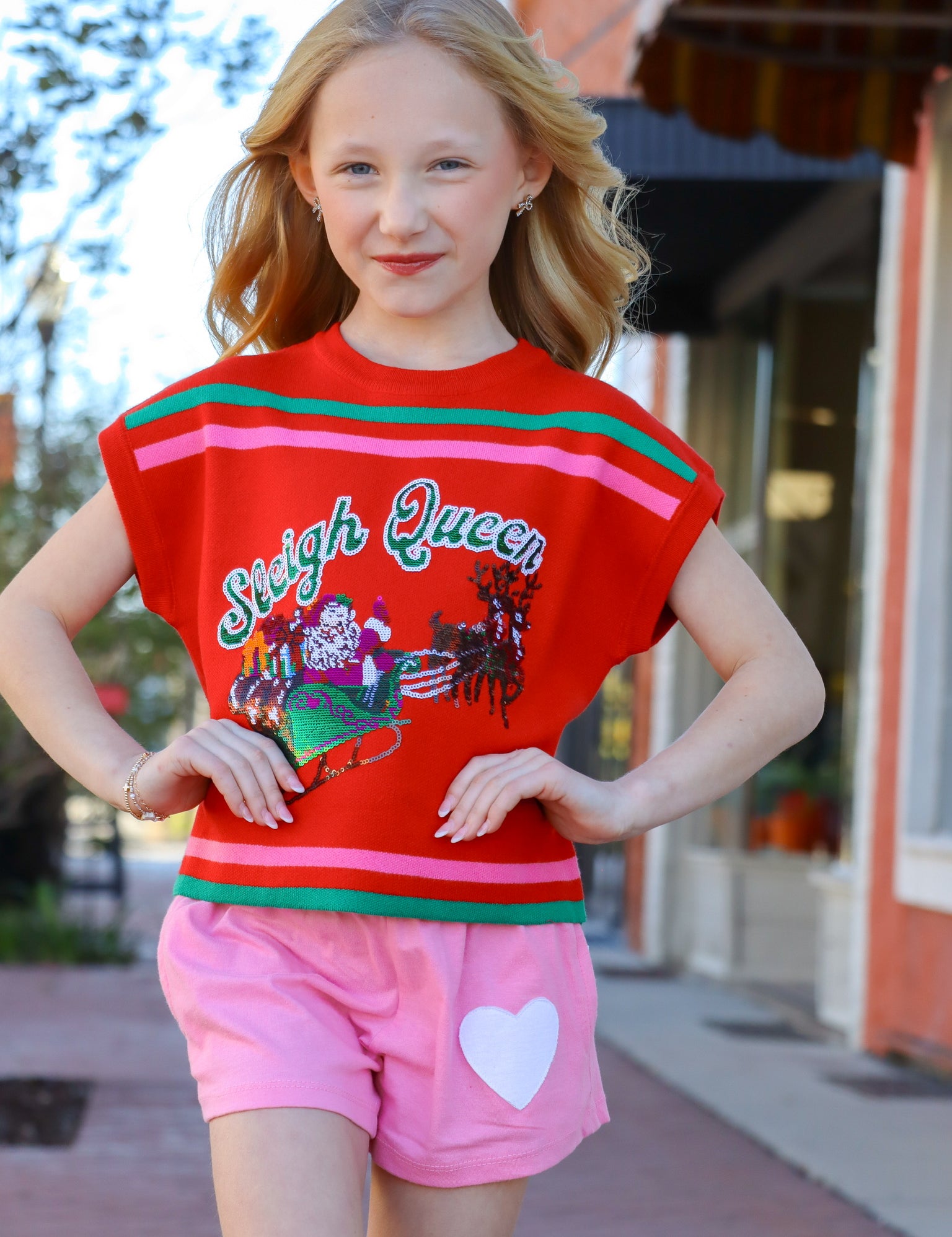 QOS KIDS Sleigh Queen Sweater