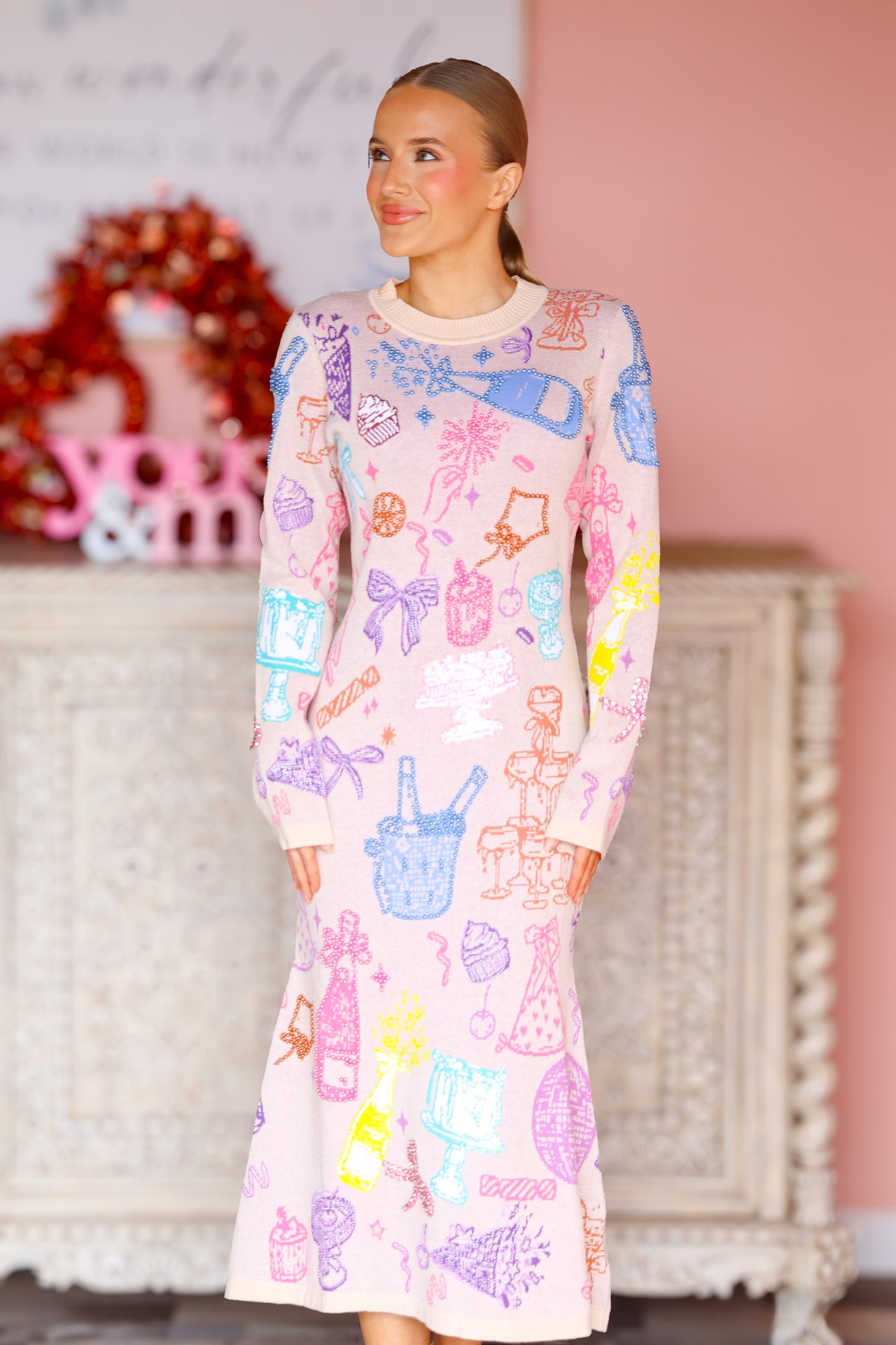 QOS Birthday Icon Knit Dress