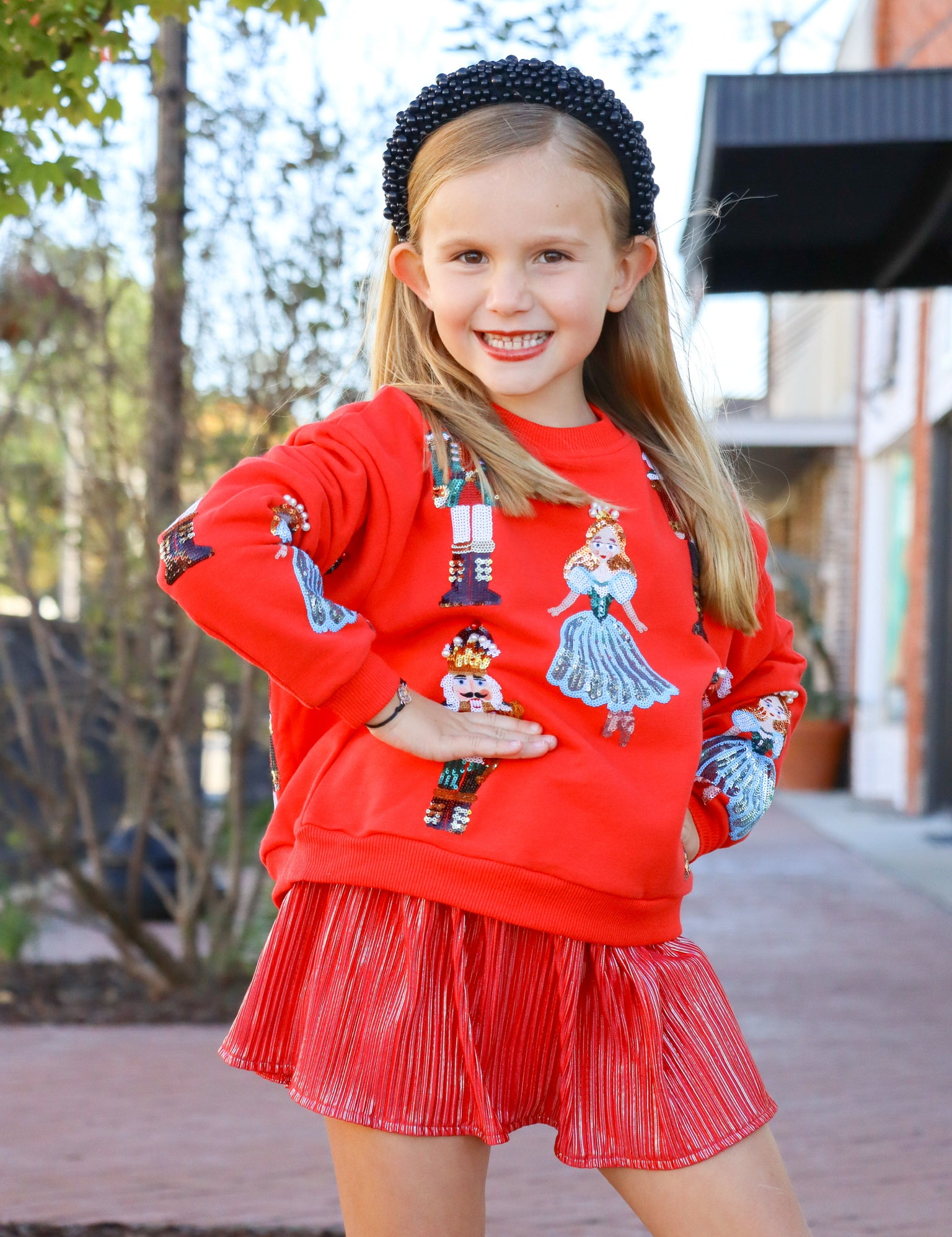 QOS KIDS Red Nutcracker Ballet Sweatshirt