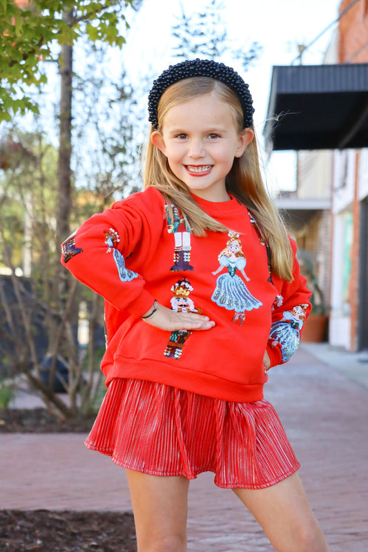QOS KIDS Red Nutcracker Ballet Sweatshirt