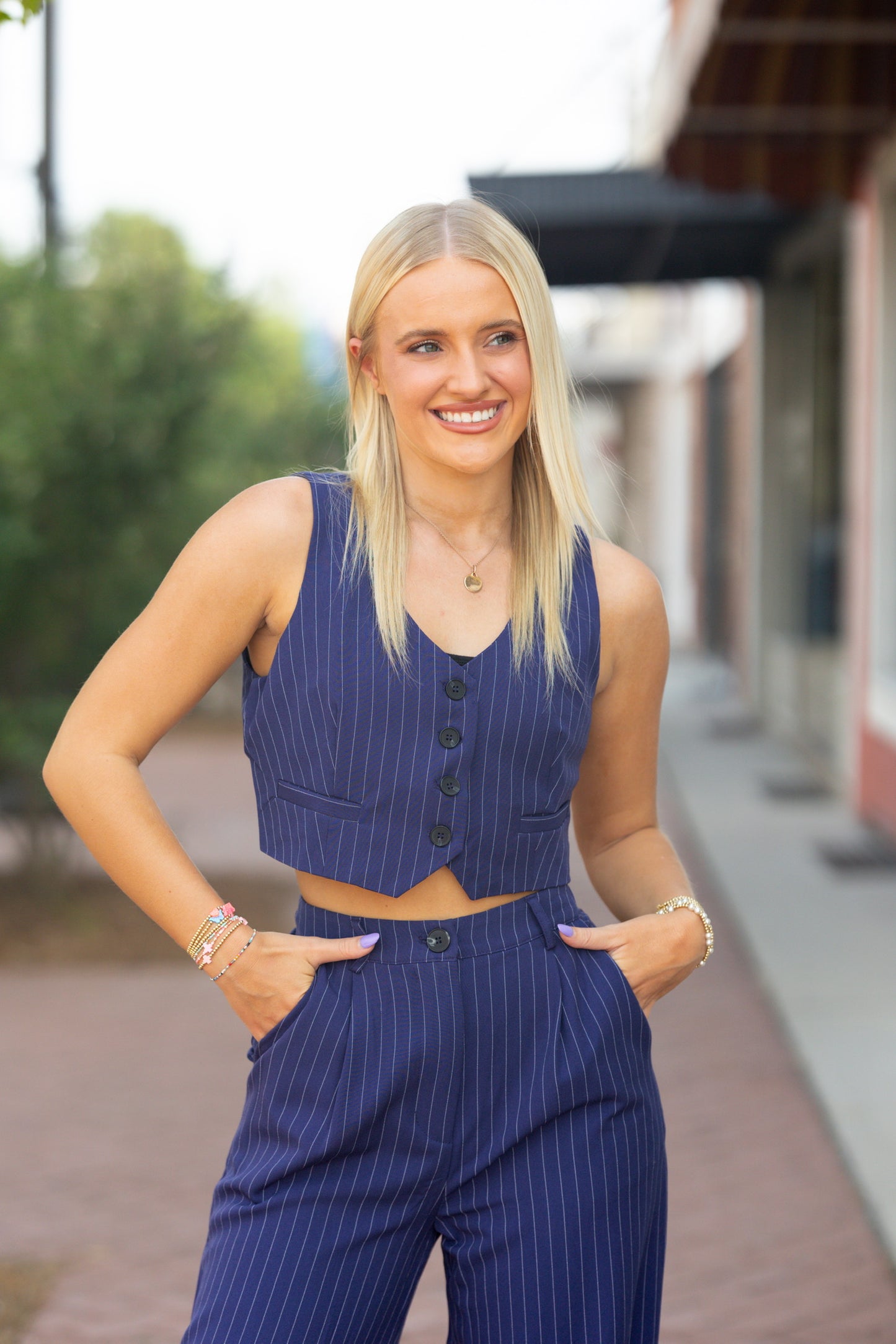 navy vest set