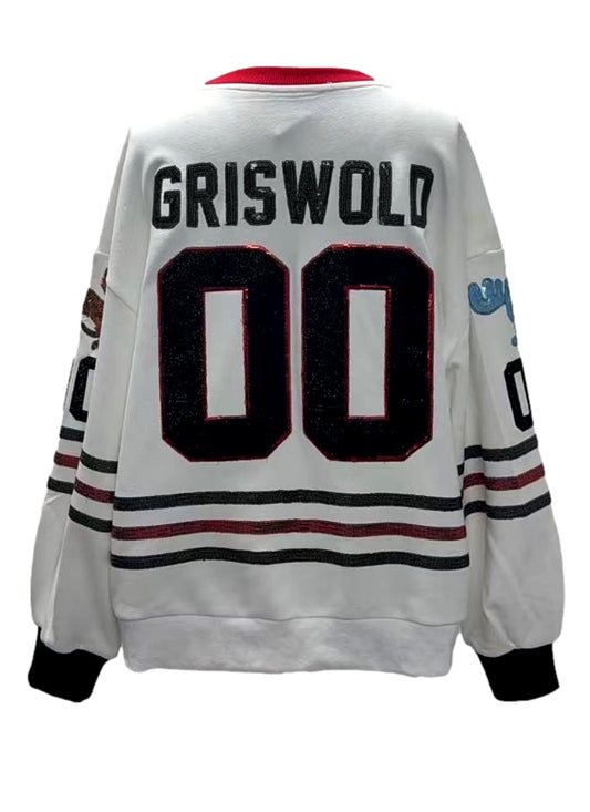 QOS White Griswold Jersey Sweatshirt