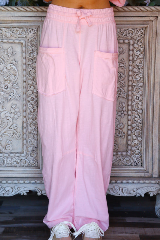 Baby Pink Slub Pants
