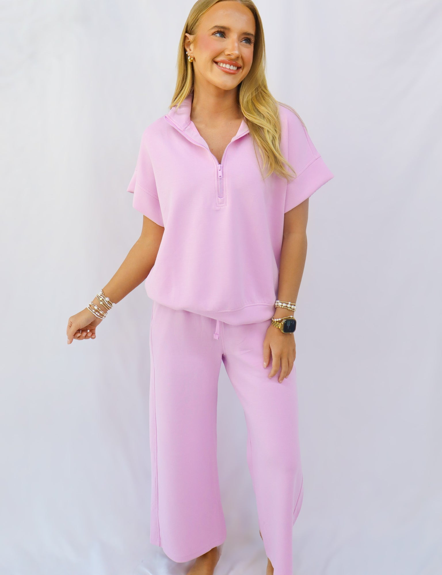 Lavender Scuba Cropped Pant