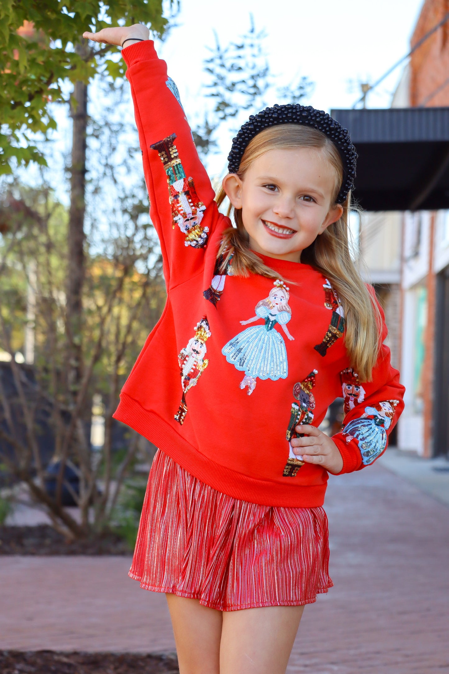 QOS KIDS Red Nutcracker Ballet Sweatshirt