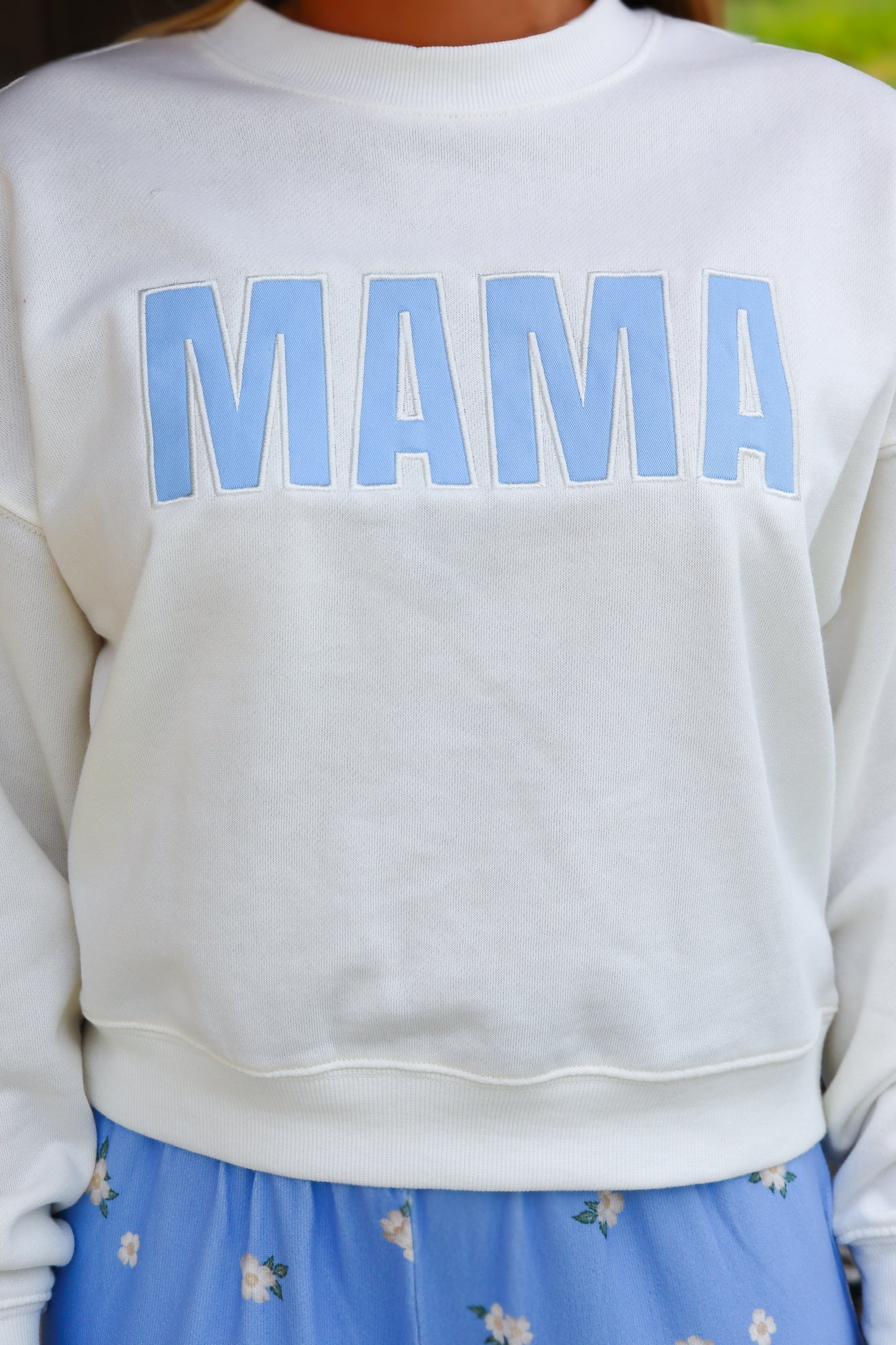 Blue and White MAMA Sweatshirt