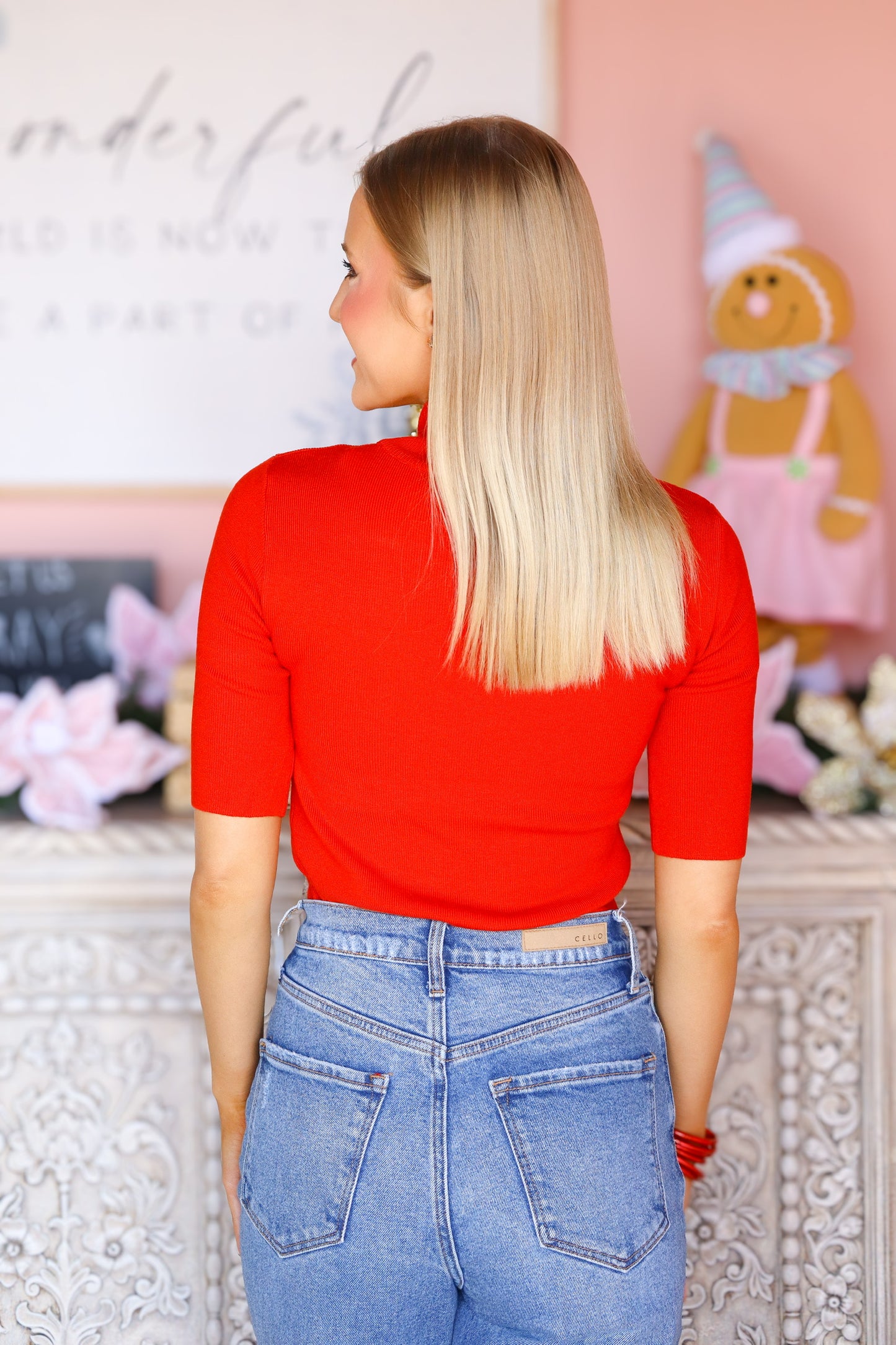 Red Sweater Top