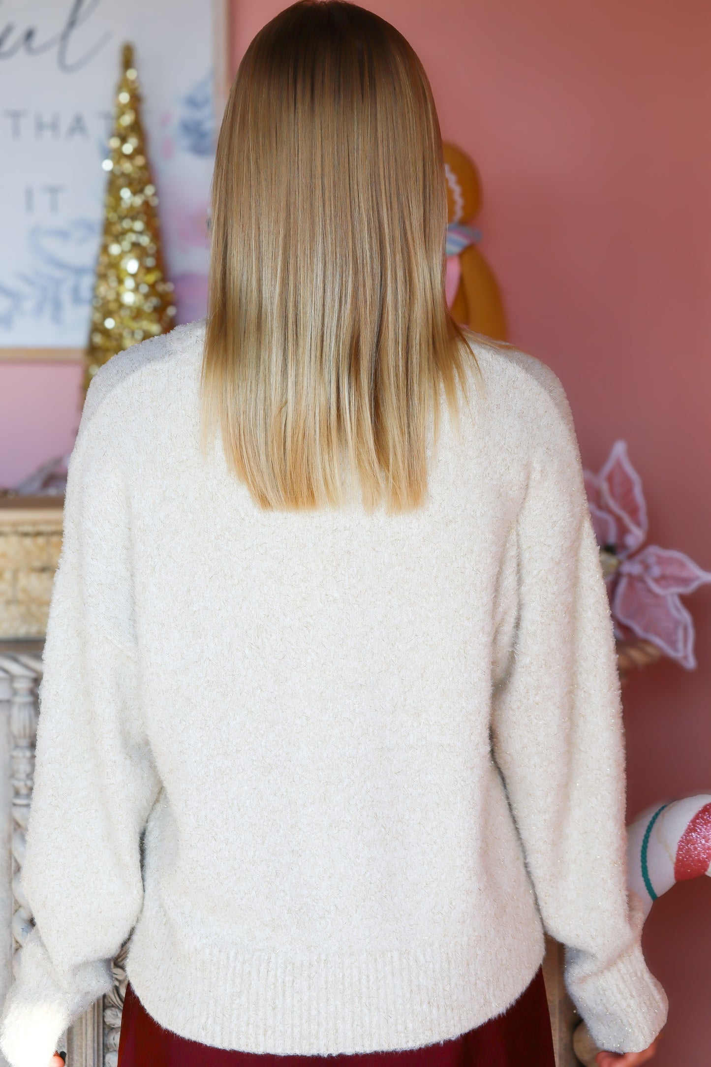 Merry Gold Tinsel Sweater