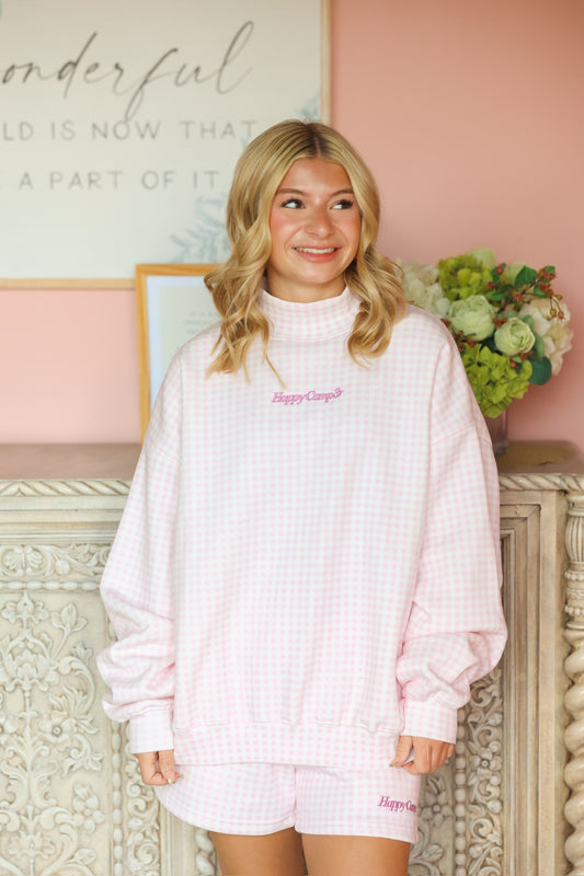 Happy Camper Pink Sweatshirt
