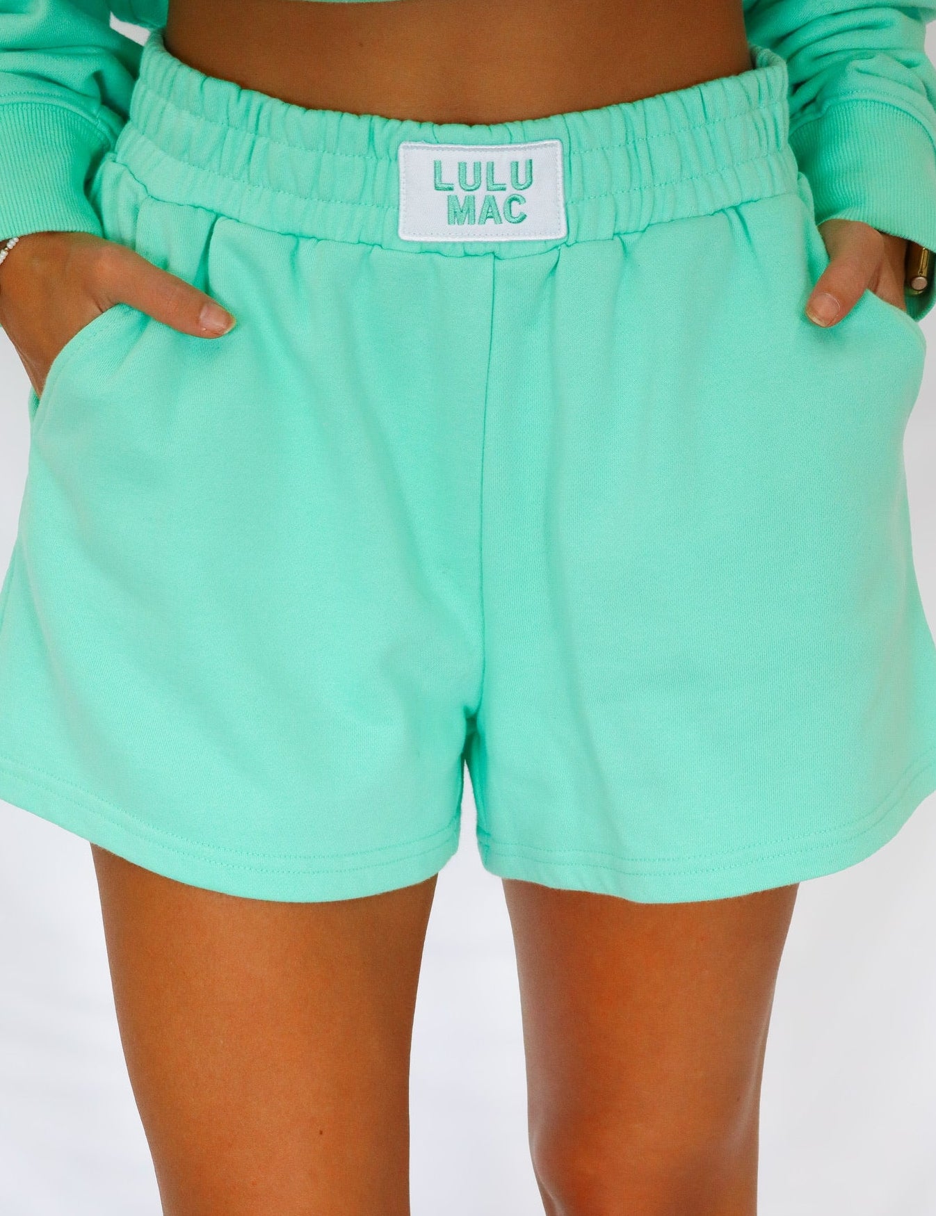 LULU MAC Seafoam Terry Cloth Shorts