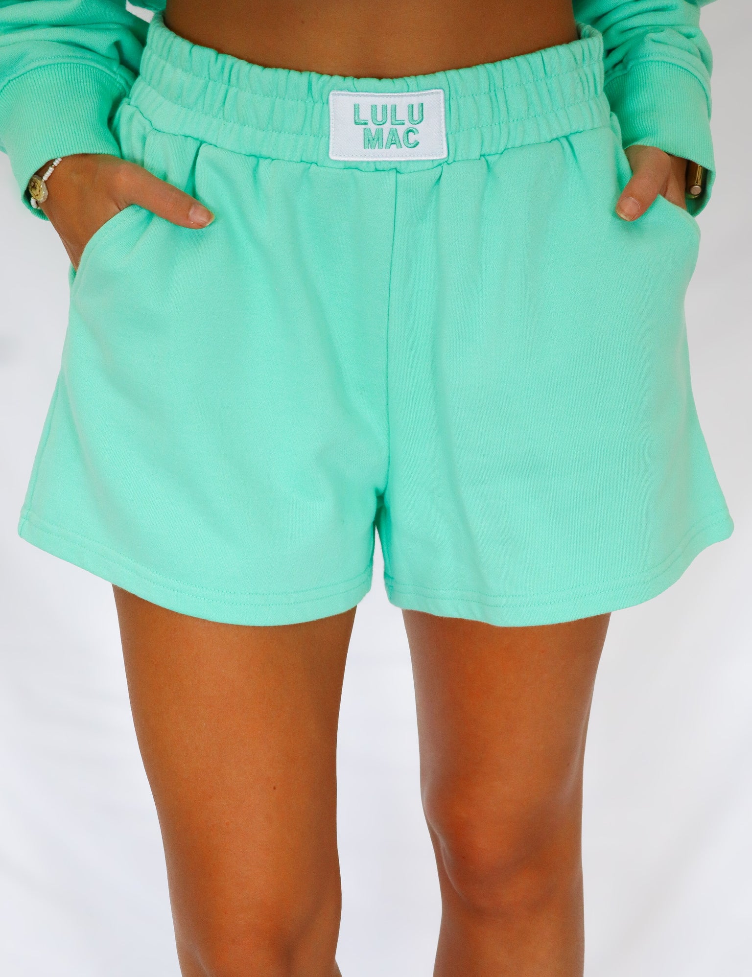LULU MAC Seafoam Terry Cloth Shorts