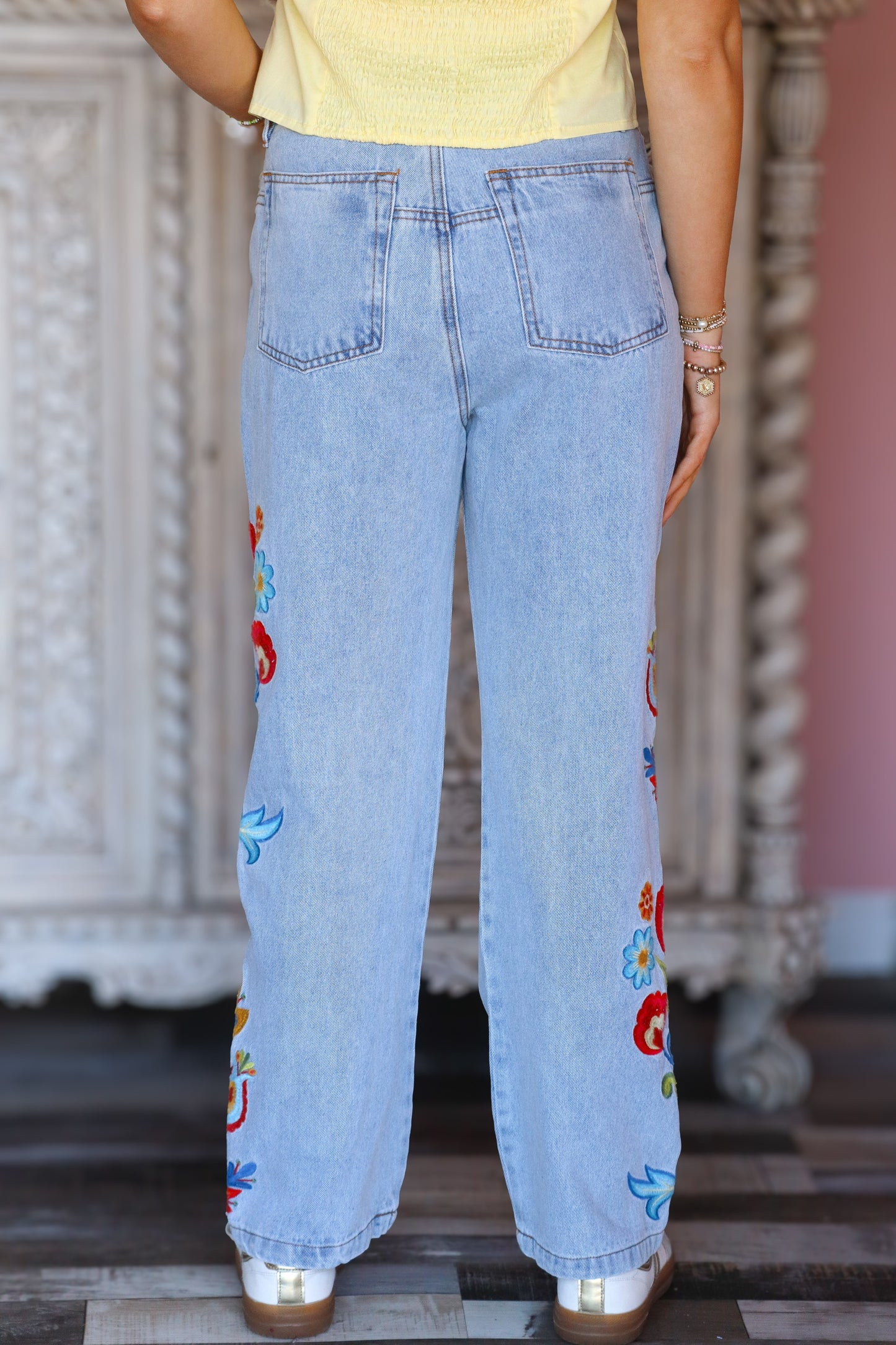 Floral Straight Leg Jeans