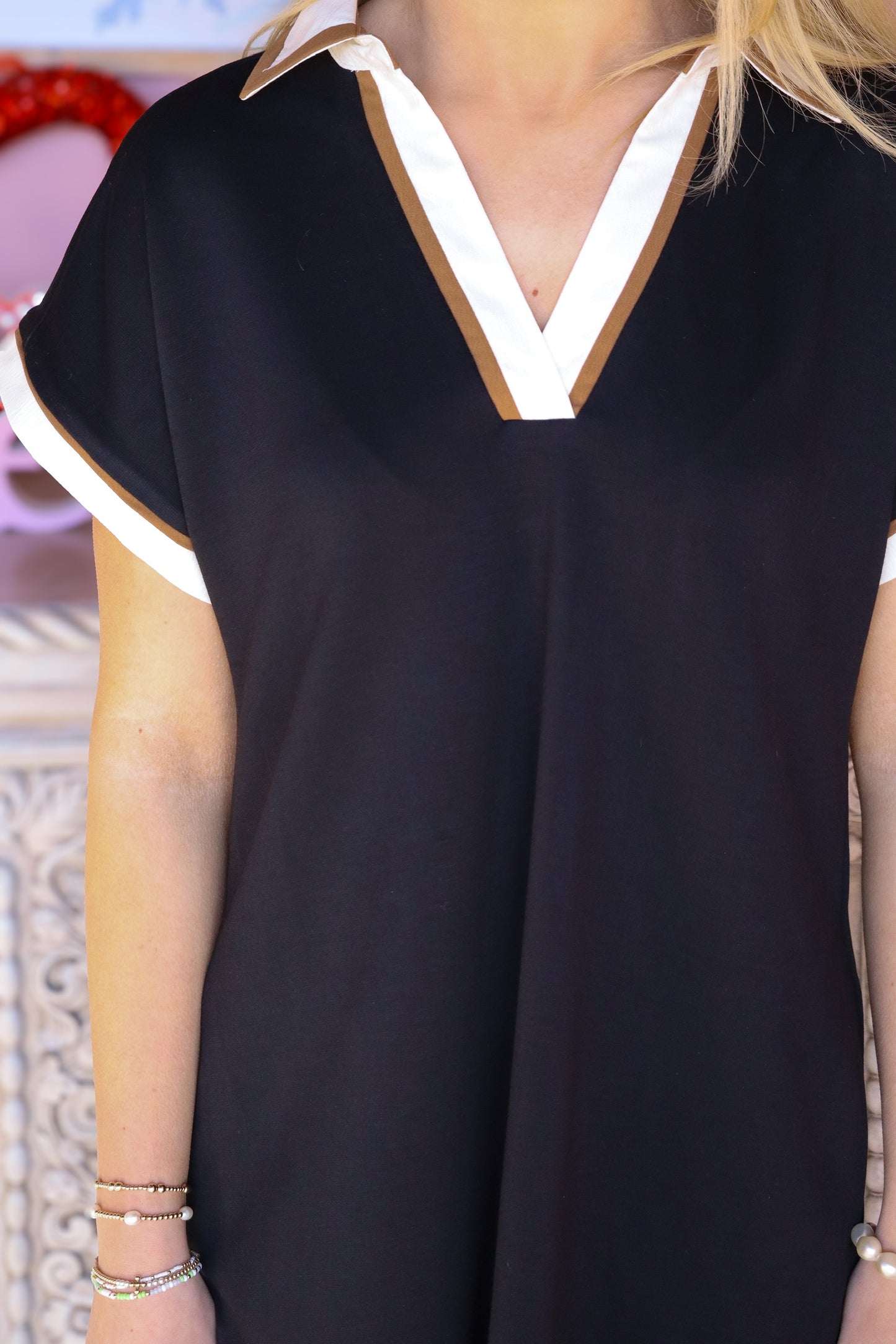 Black Mix Scuba Dress