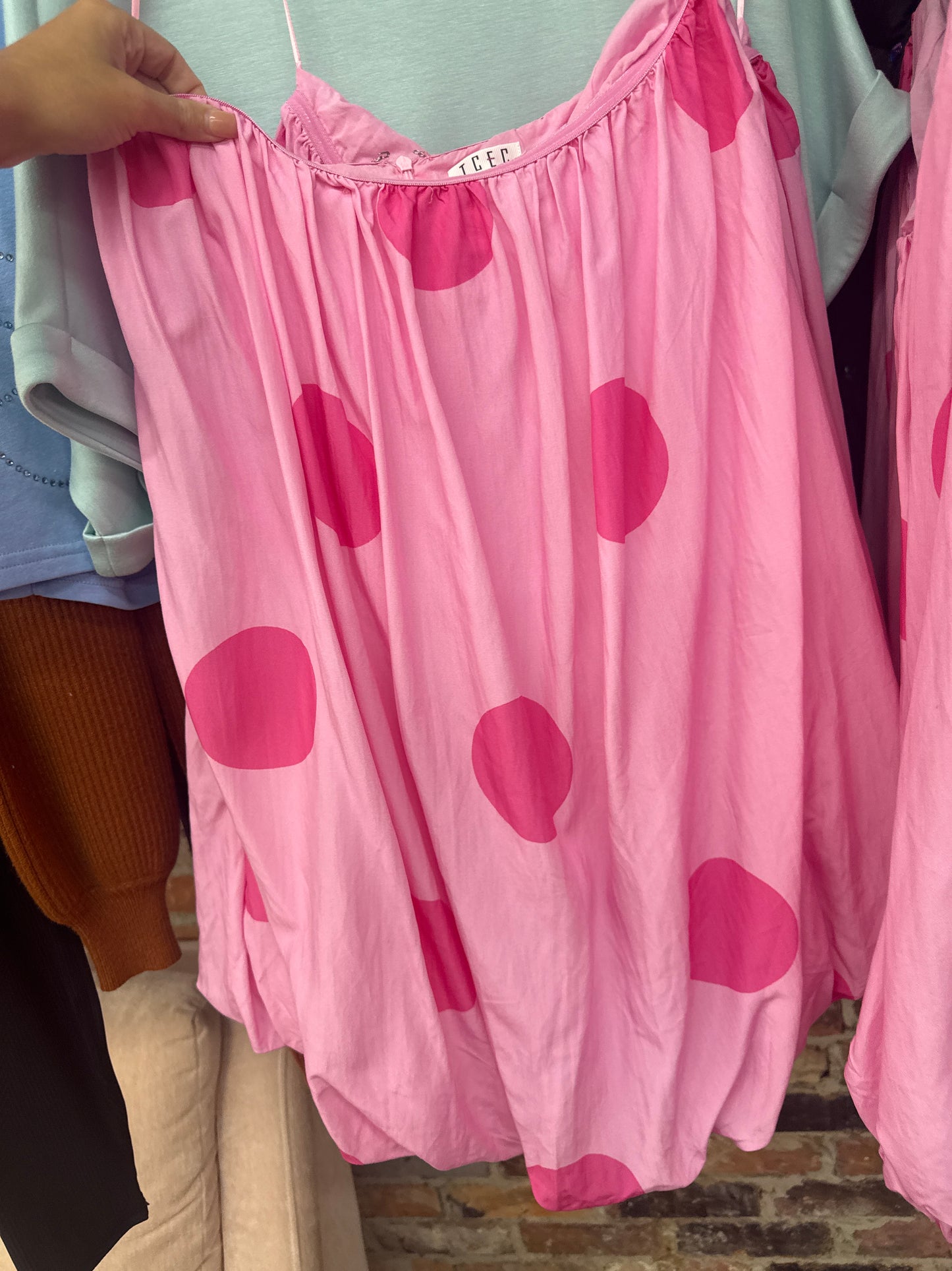 pink polkadot bubble dress ￼