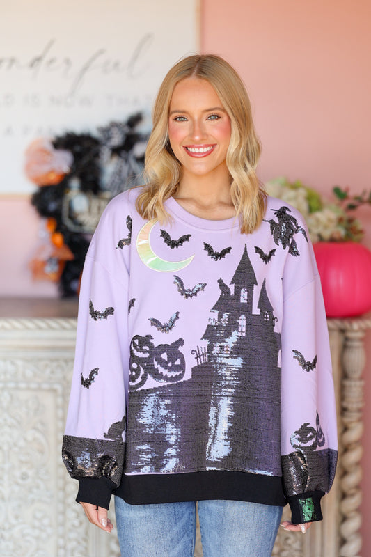 QOS Spooky Lavender Sweatshirt