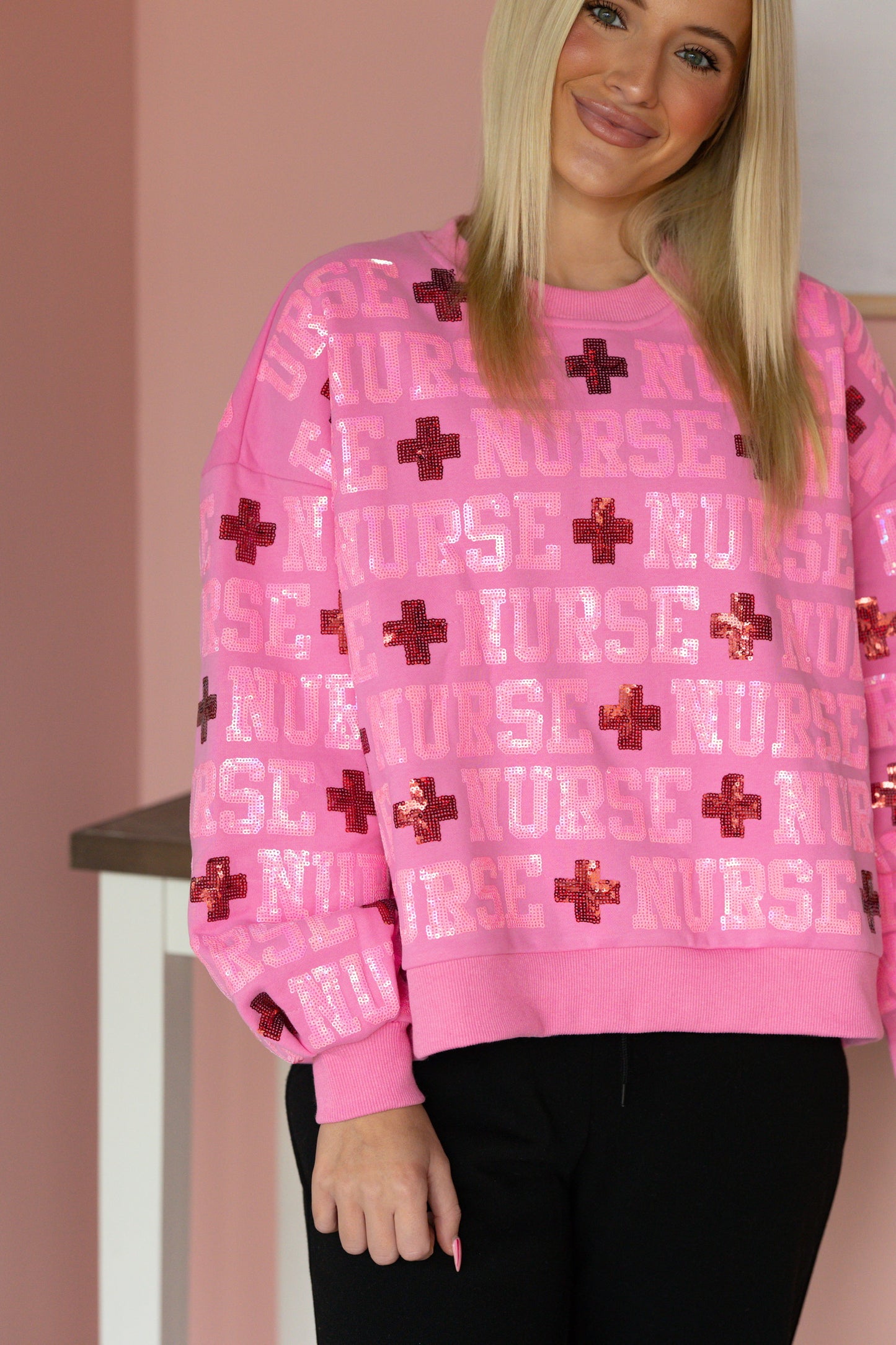 Pink QOS Nurse Sweatshirt