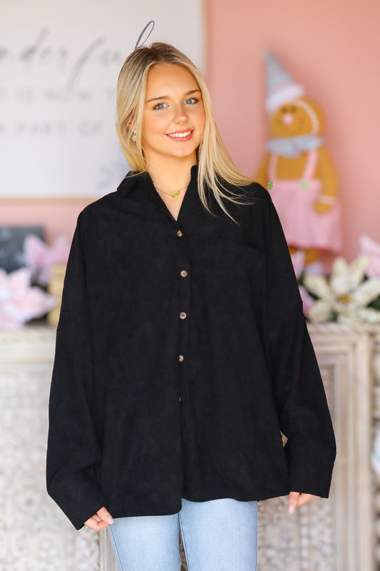 Black Button Up Flannel