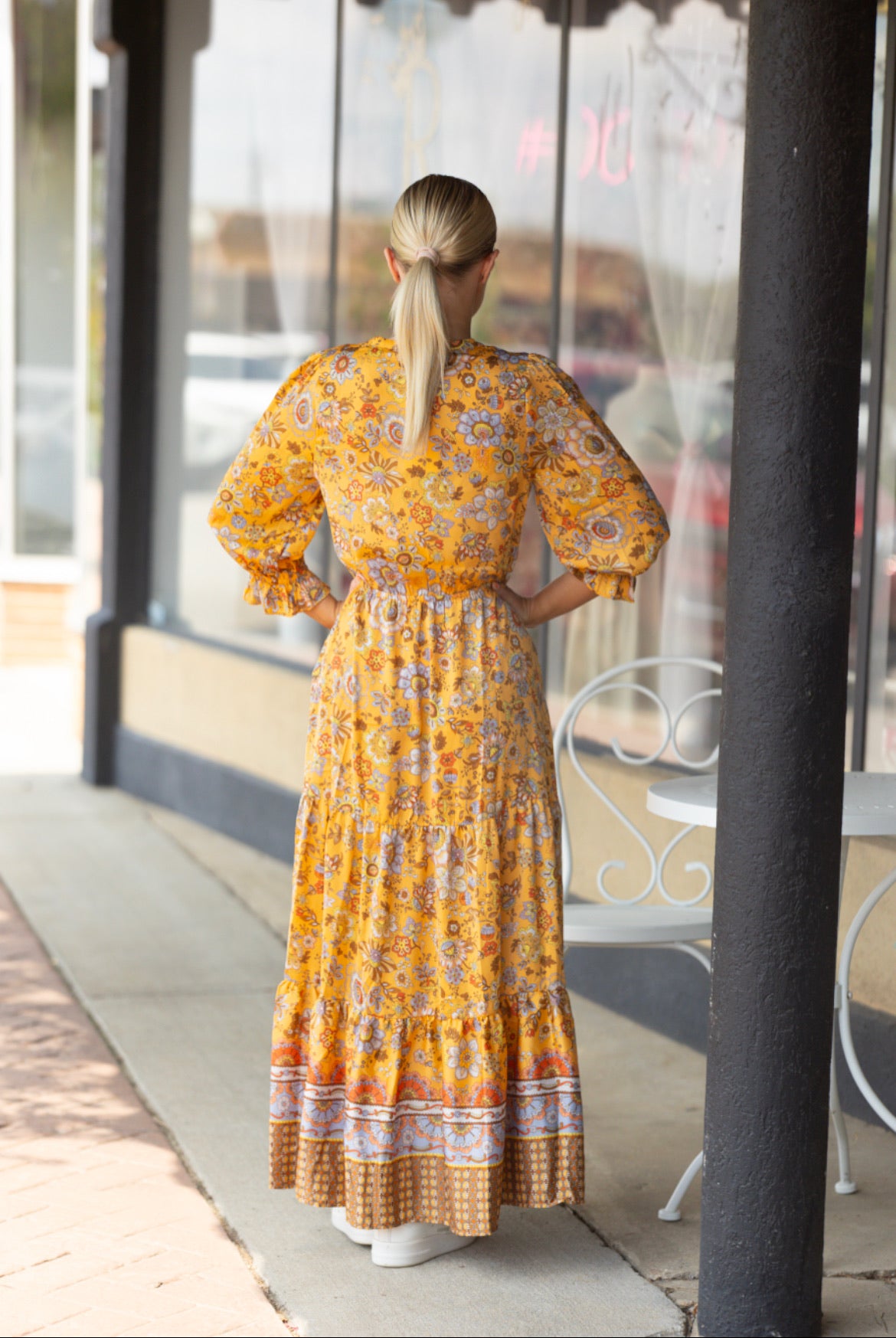 Mustard Print Dress