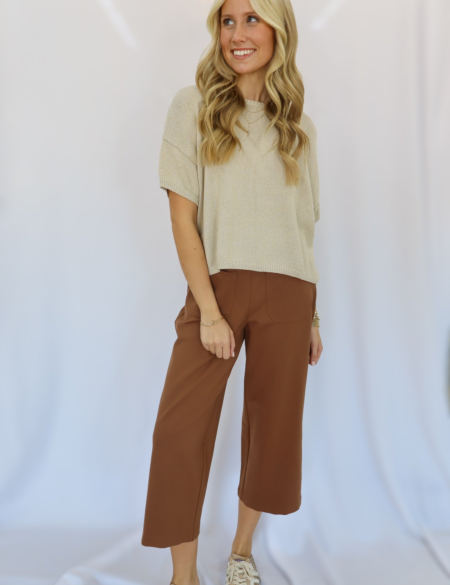 Caramel Crop Leg Pants