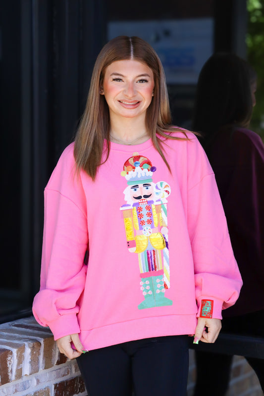 QOS Pink Candyland Nutcracker Sweatshirt
