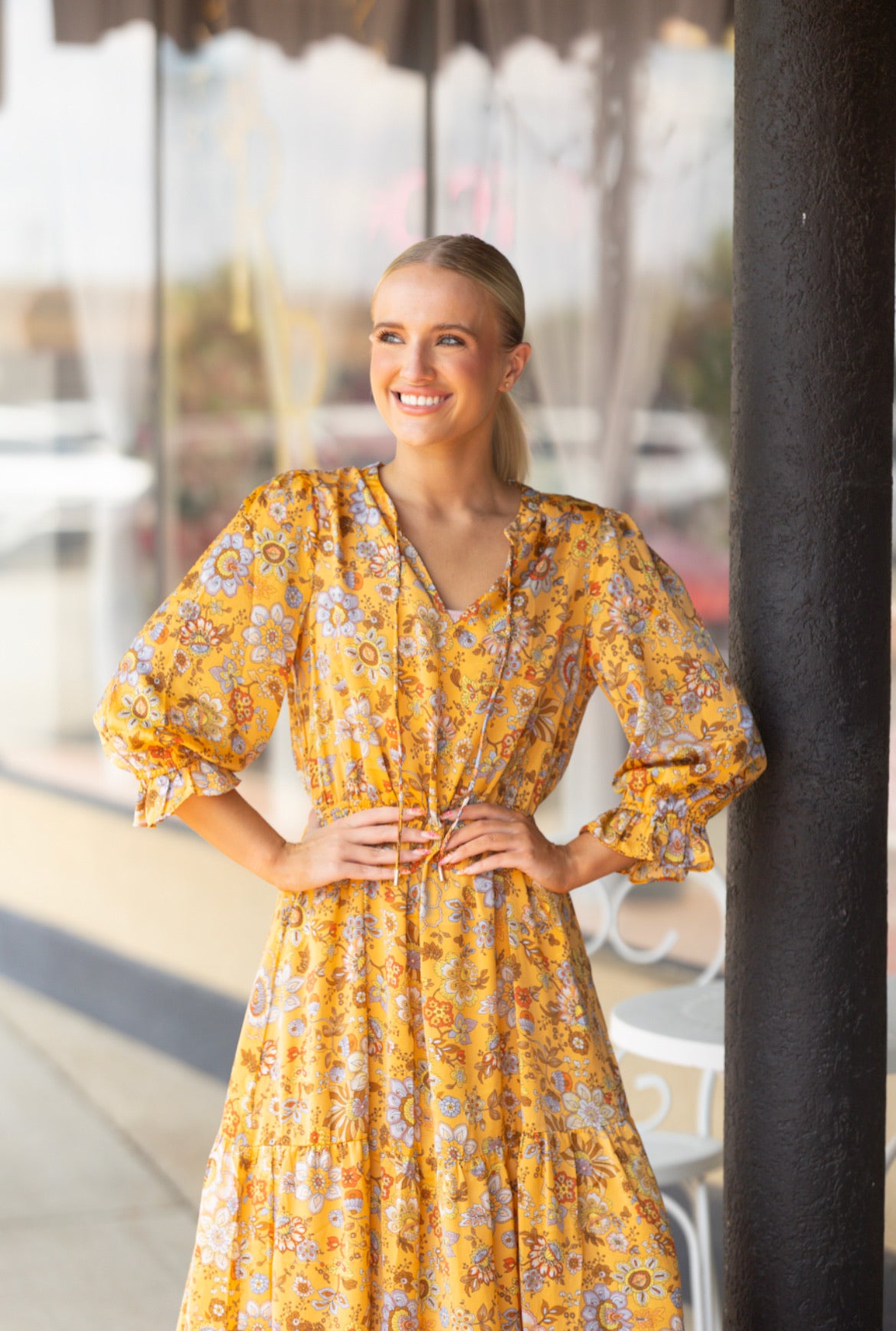 Mustard Print Dress