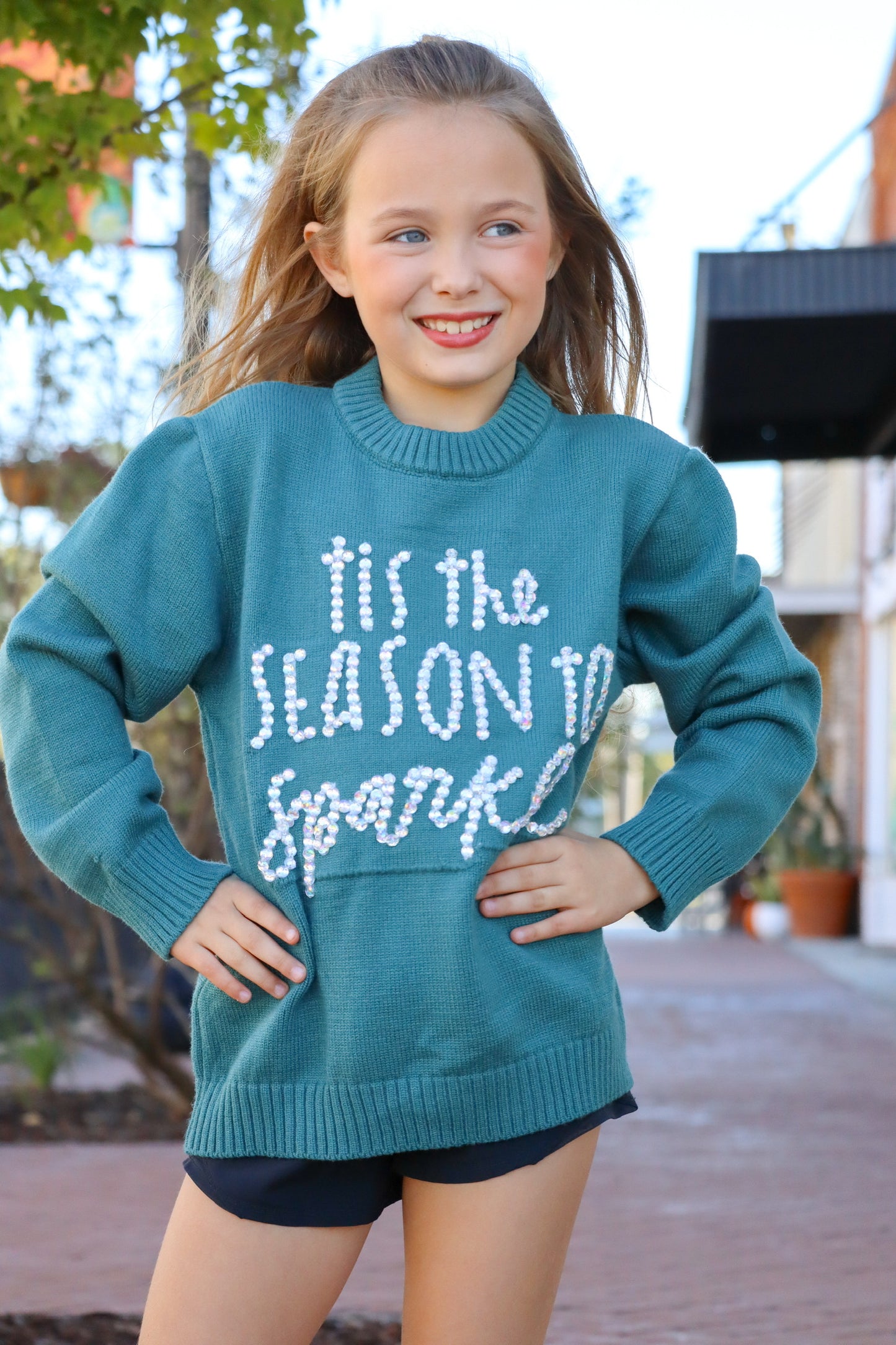 Kids Tis The Season To Sparkle Crystal Sweater