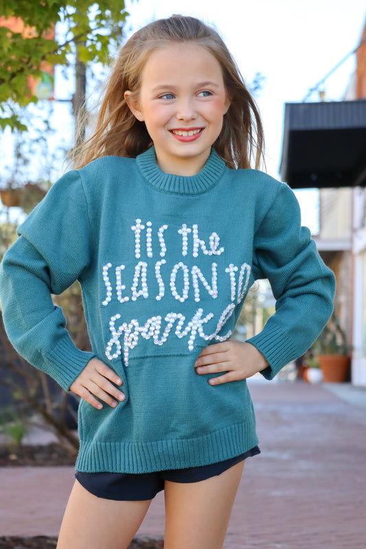 Kids Tis The Season To Sparkle Crystal Sweater