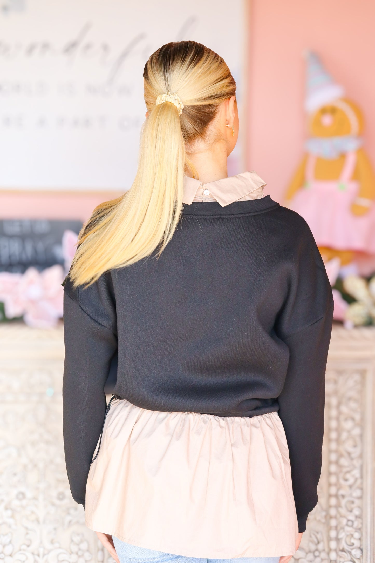 Layered Black & Brown Top