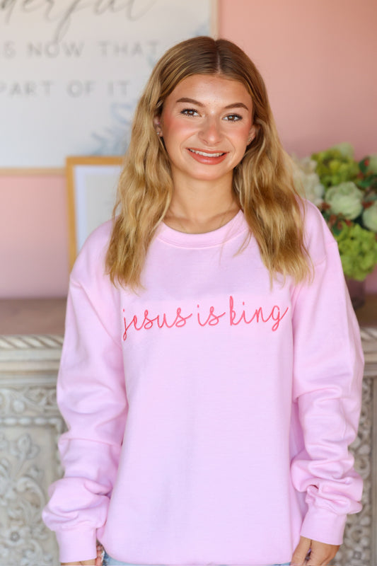 Pink Jesus IS King Sweatshirt