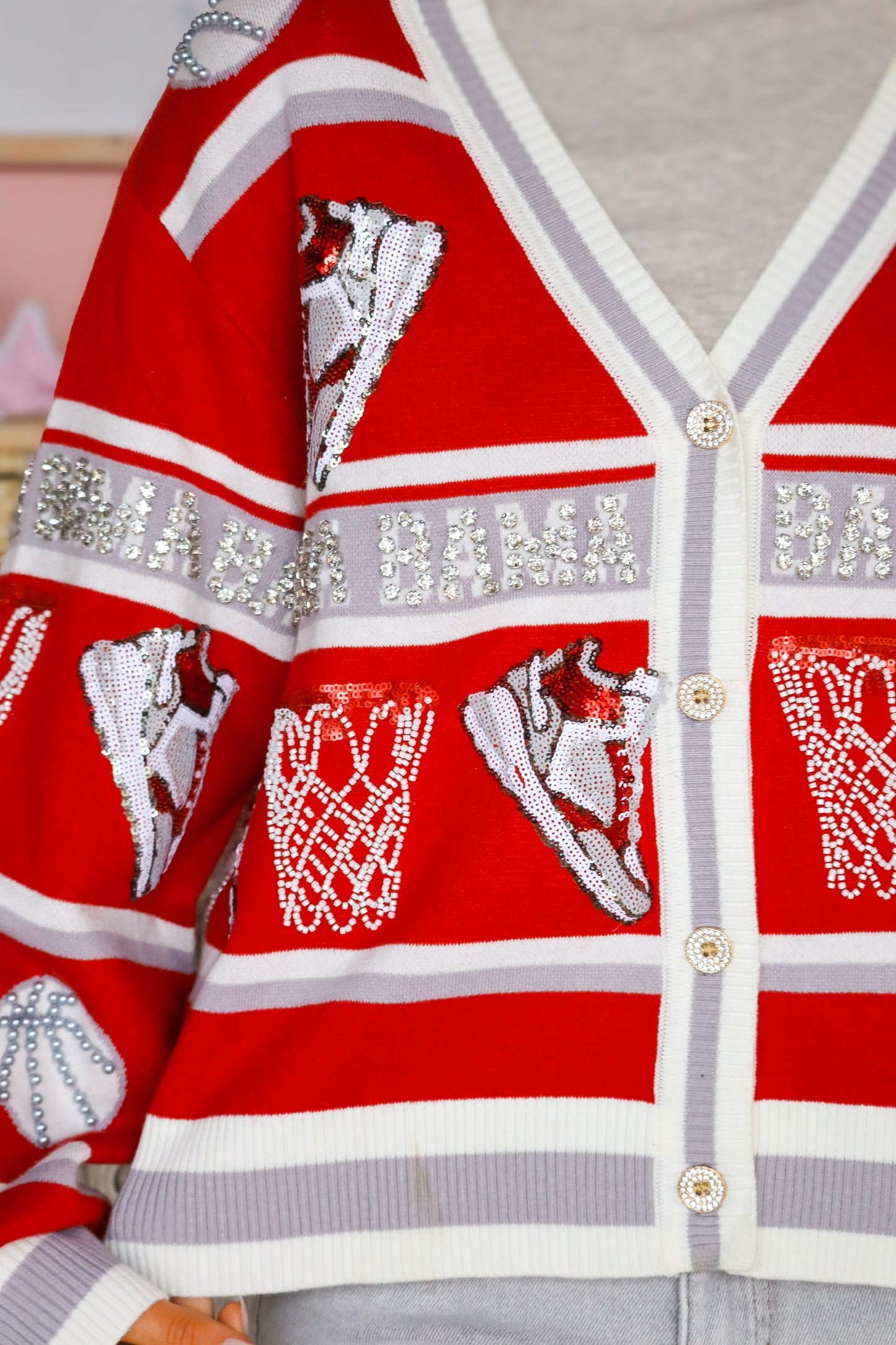 QOS Bama Basketball Cardigan