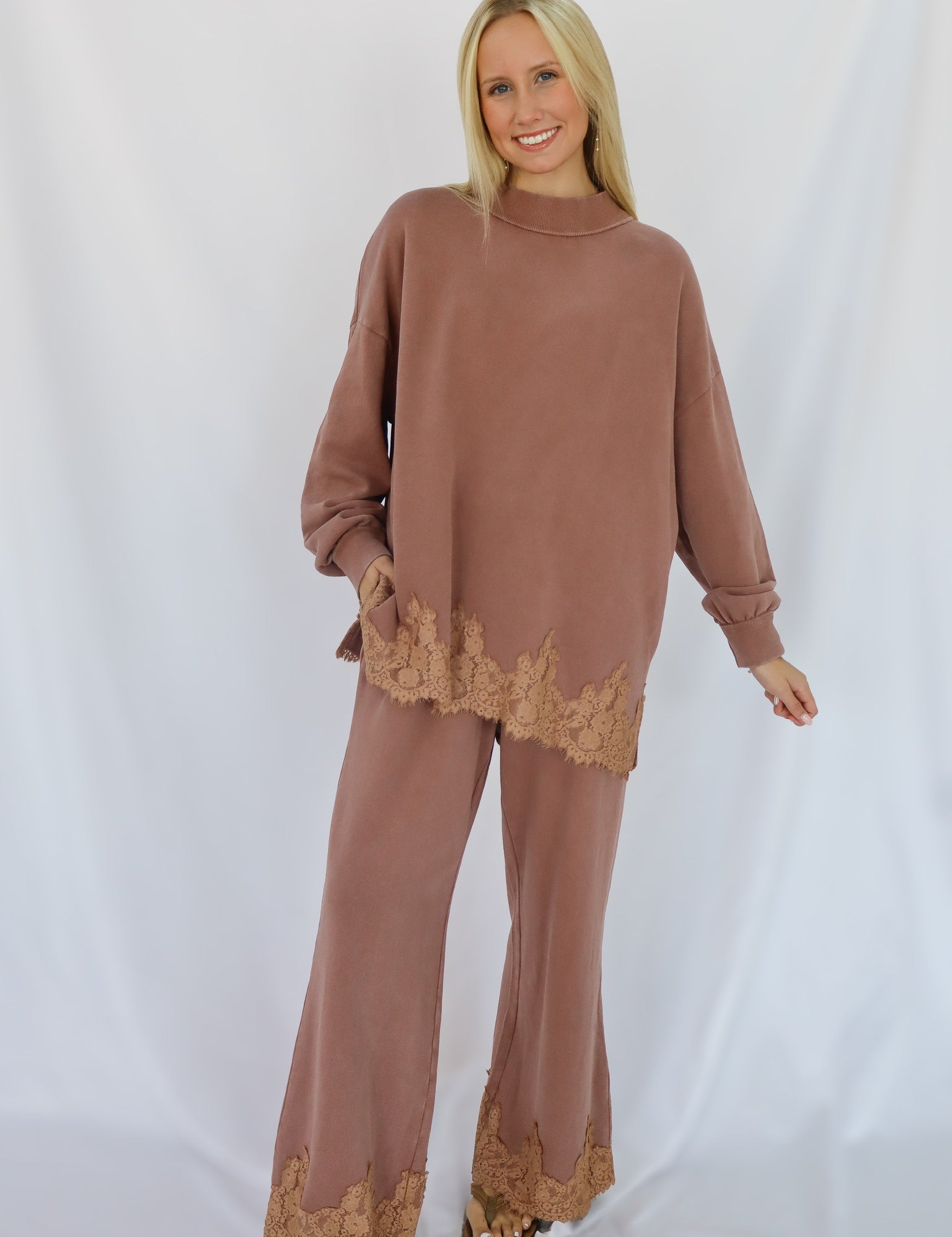 Laced Hem French Terry Set
