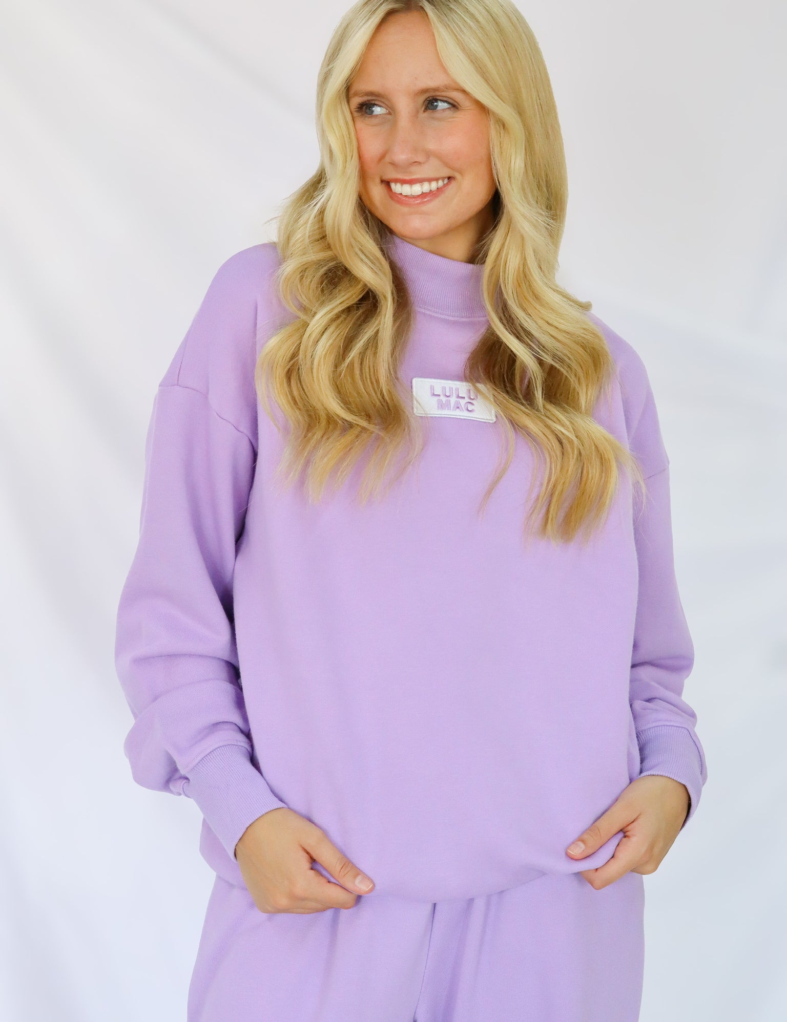 LULU MAC Lavender Long Sleeve Terry Cloth