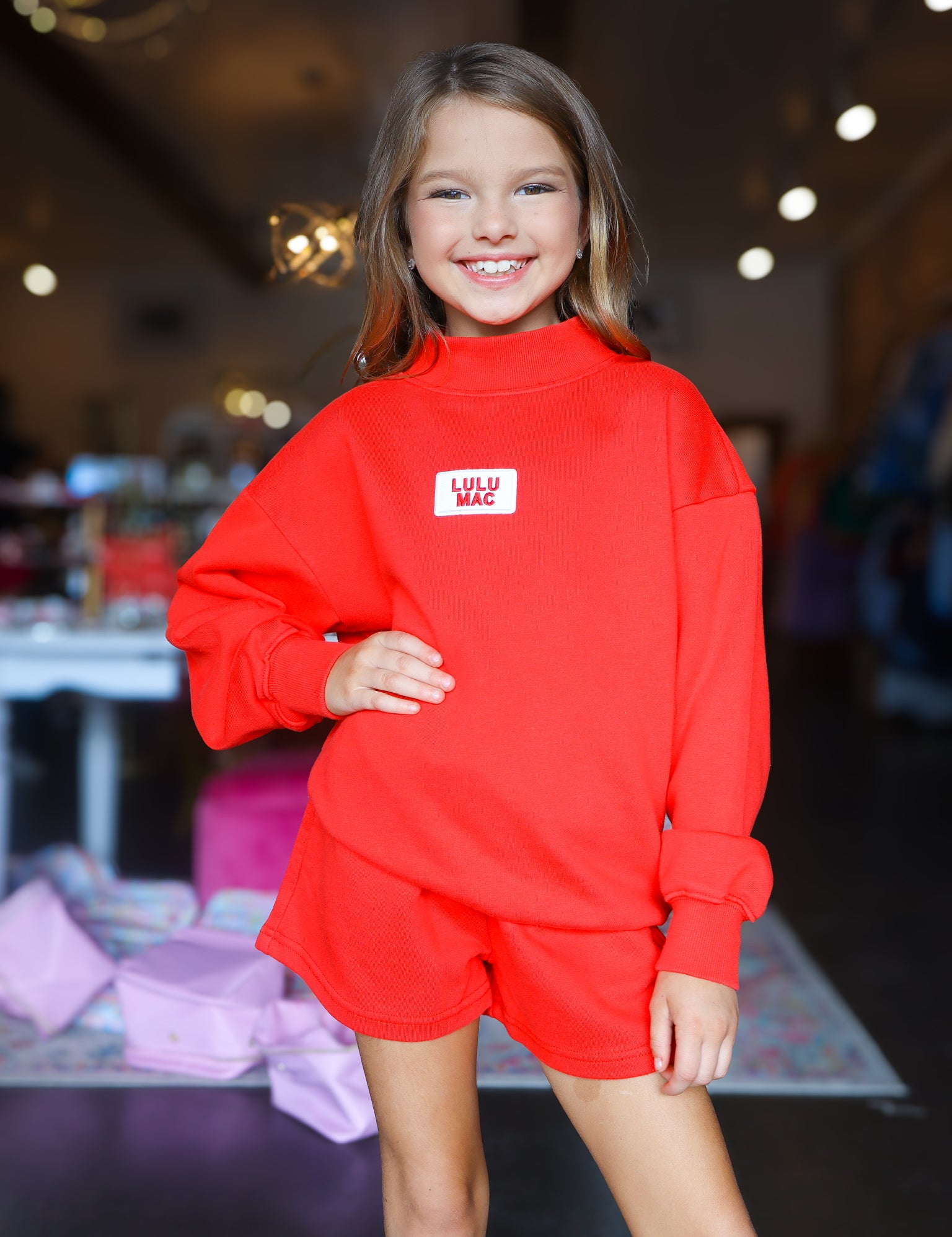 Lulu Mac- Kids Terry Cloth Red Sweatshirt
