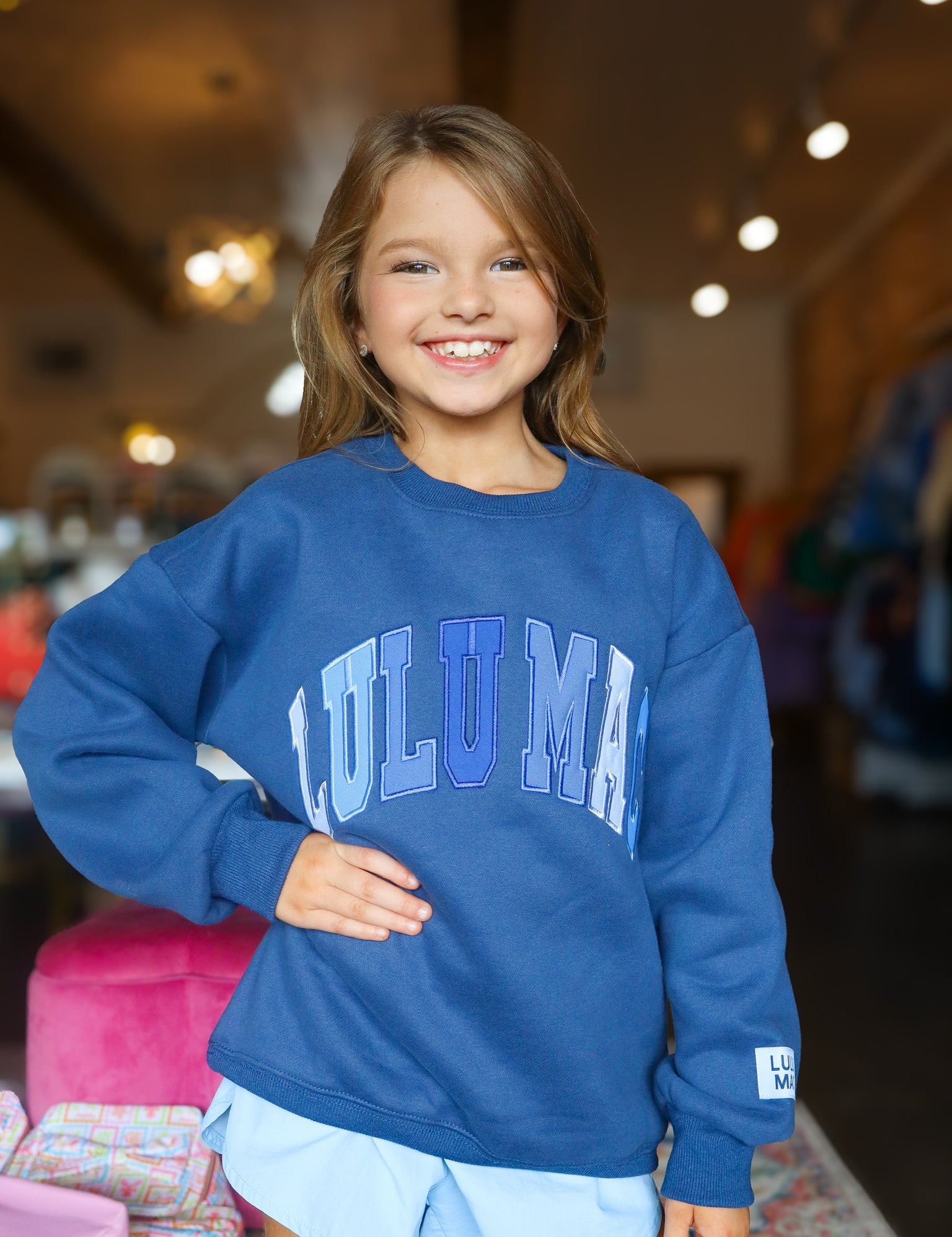 LULU MAC- Kids Navy Multicolor Sweatshirt