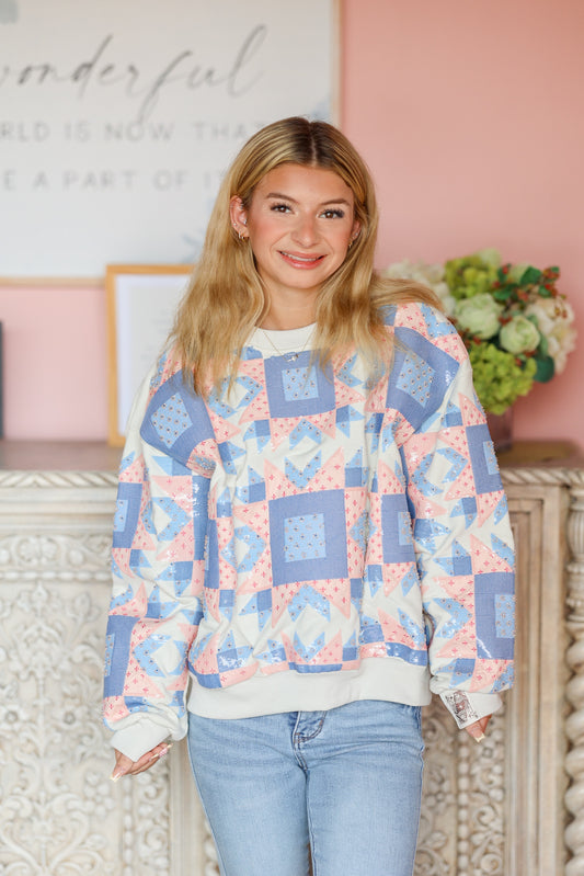 QOS Patchwork Sweatshirt