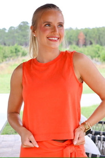Red Sloane Jersey Muscle Tank