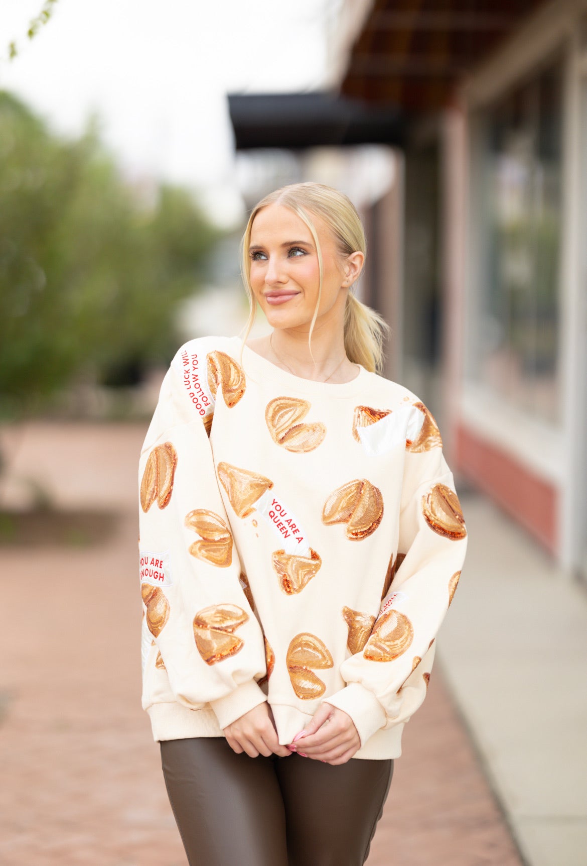 QOS fortune cookie sweatshirt