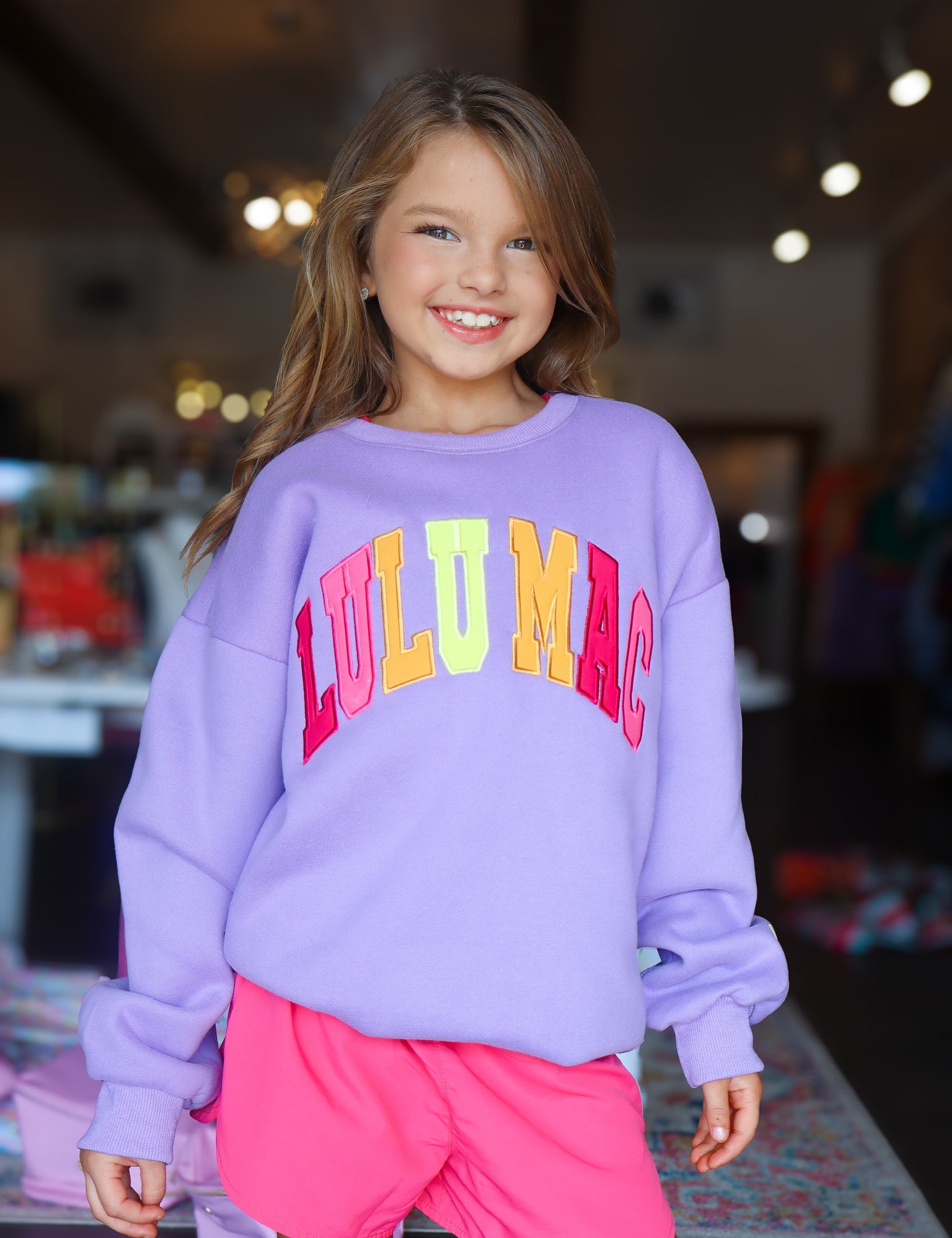 LULU MAC- Kids Lavender Multicolor Sweatshirt