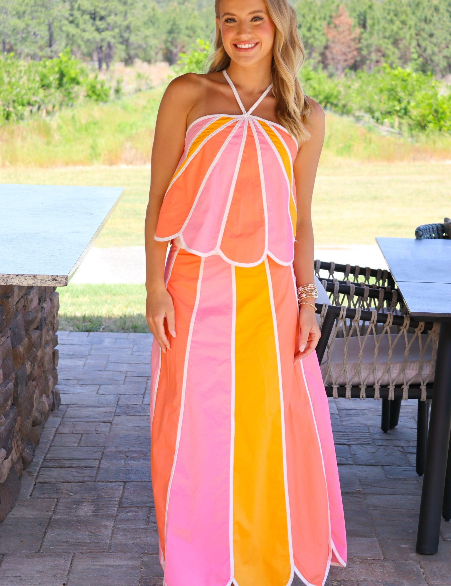 Peach Printed Set