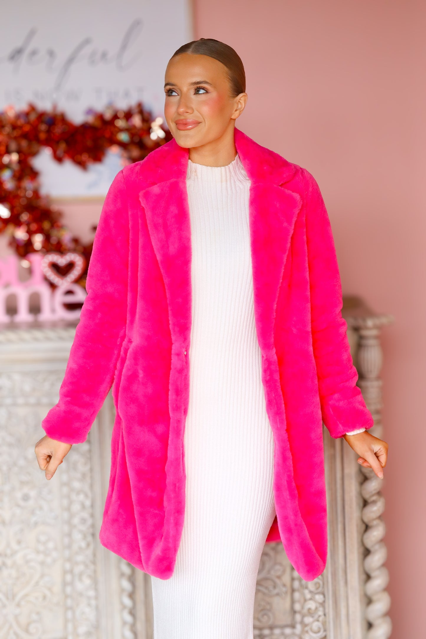 Boss Babe Pink Fur Jacket