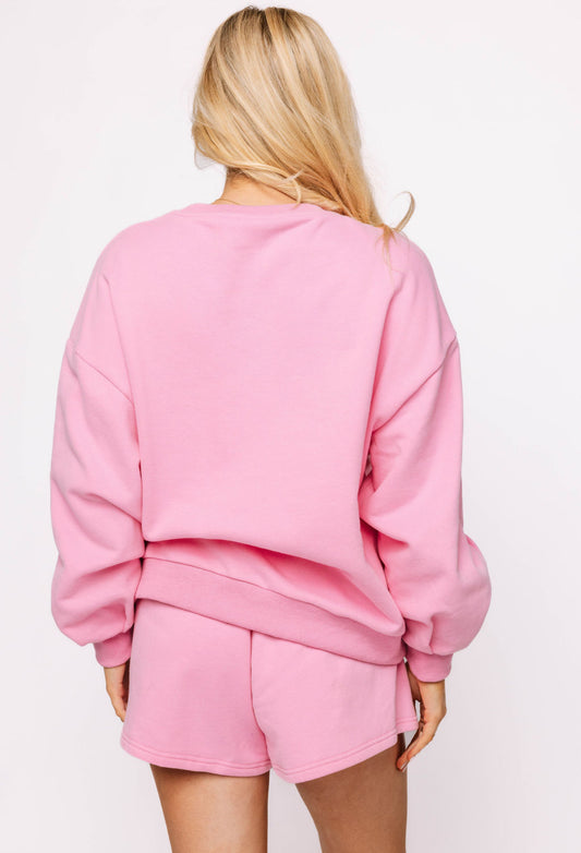 QOS Hot Pink Logo Card Shorts