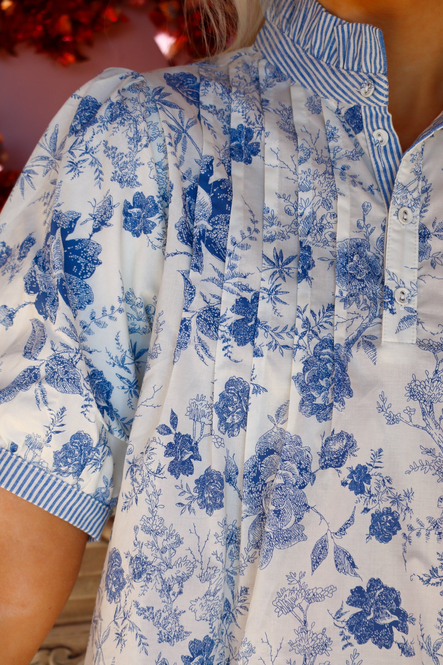 Blue & White Classy Printed Top