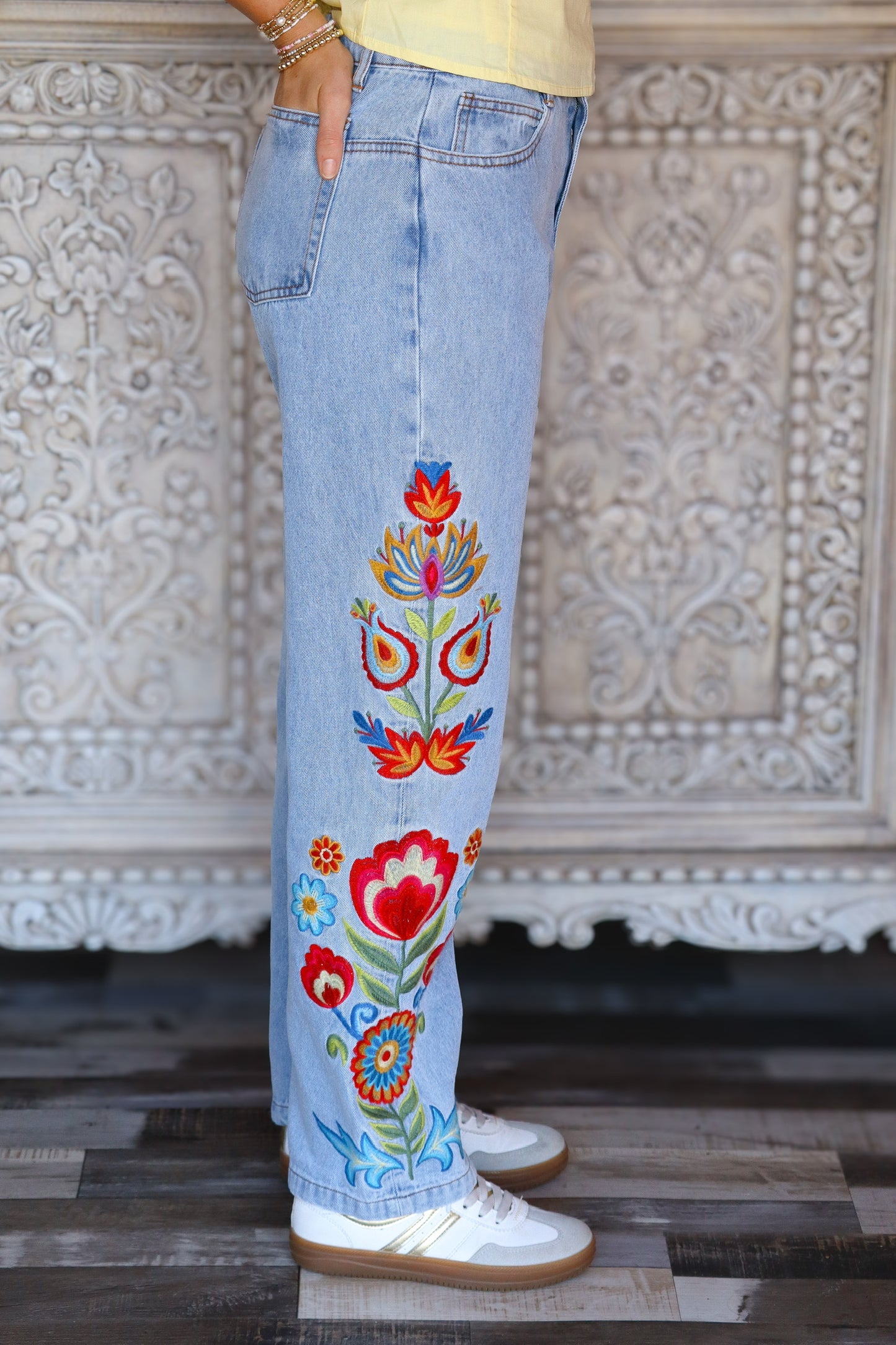 Floral Straight Leg Jeans